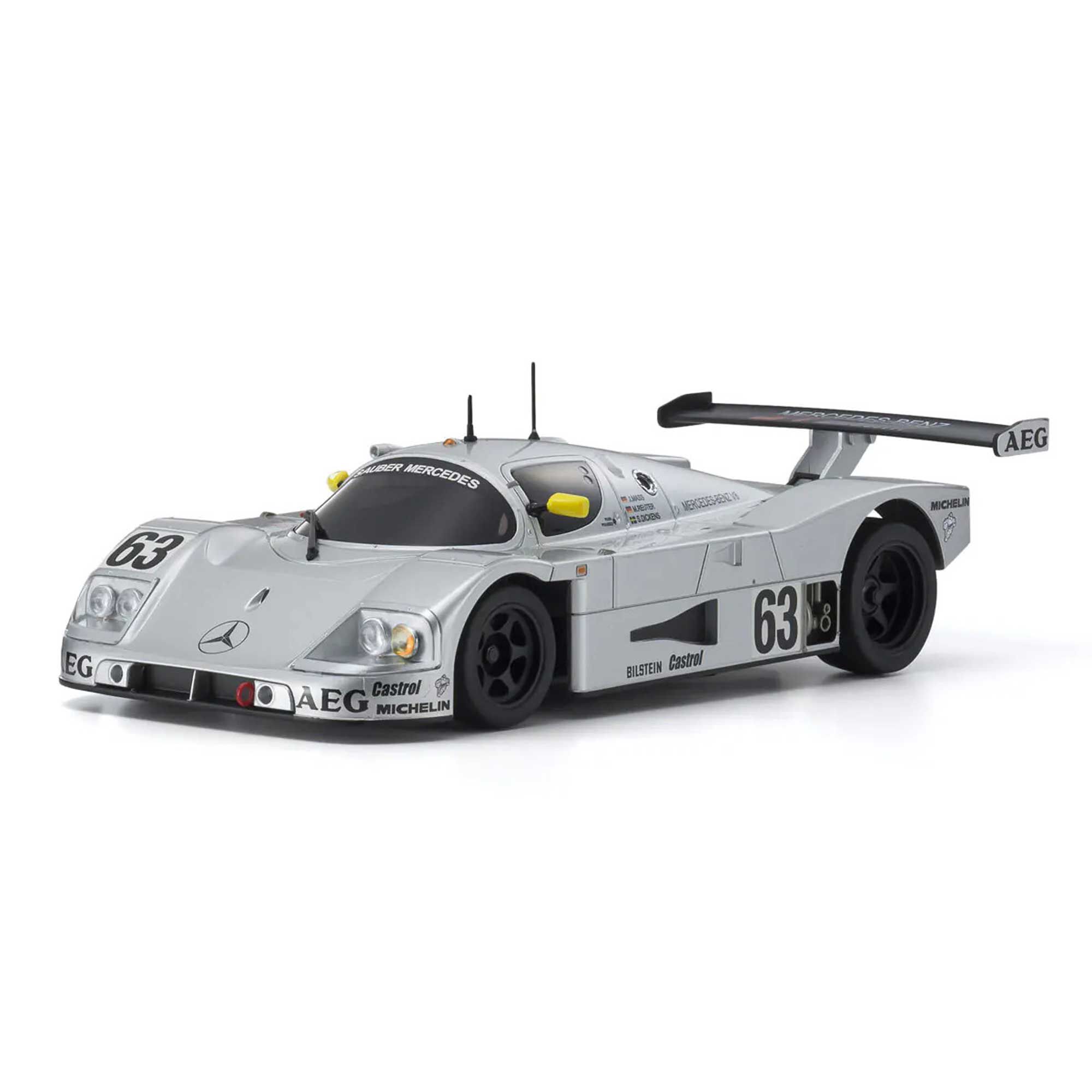 Kyosho 1/28 1988 Sauber-Mercedes Gruppe-C-Rennsportwagen C9 MINI-Z RWD RTR, Silver