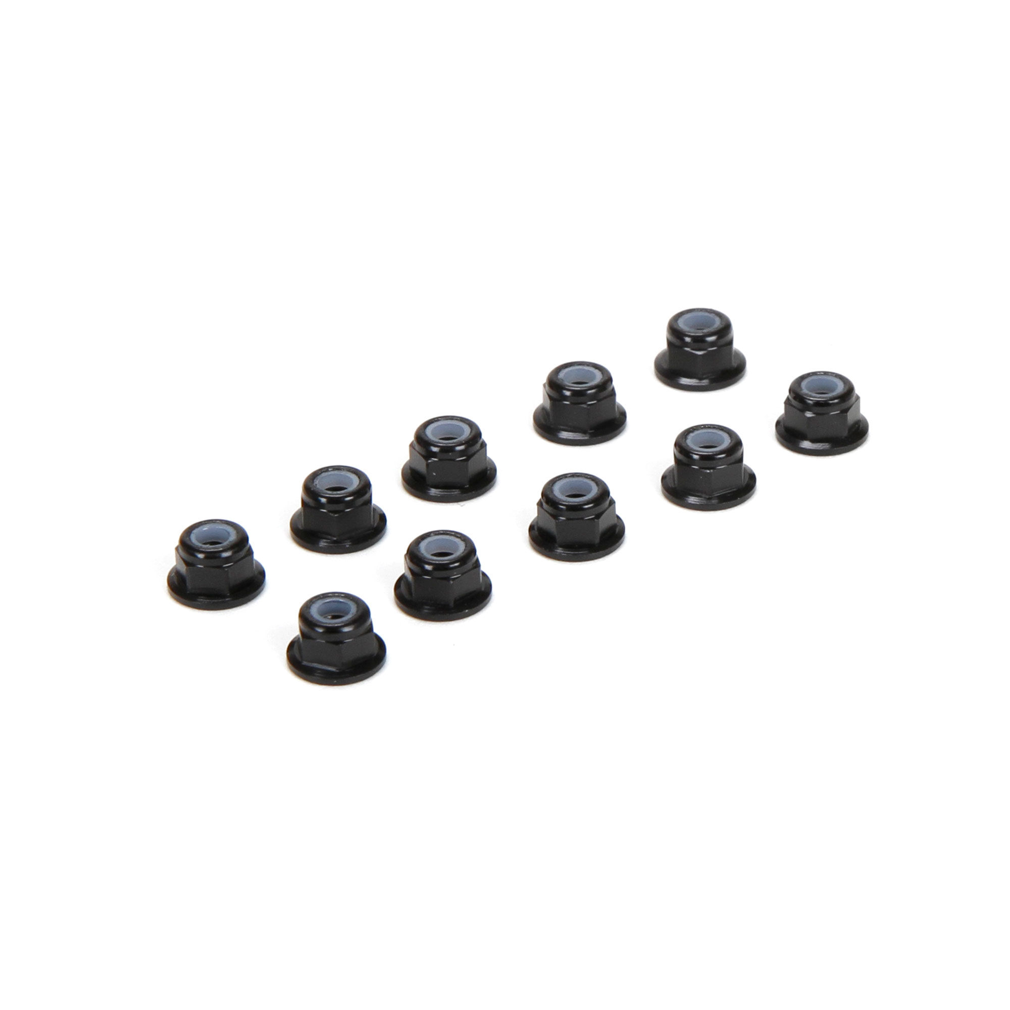 Team Losi Racing M3 Flanged Aluminum Lock Nuts, Black (10)