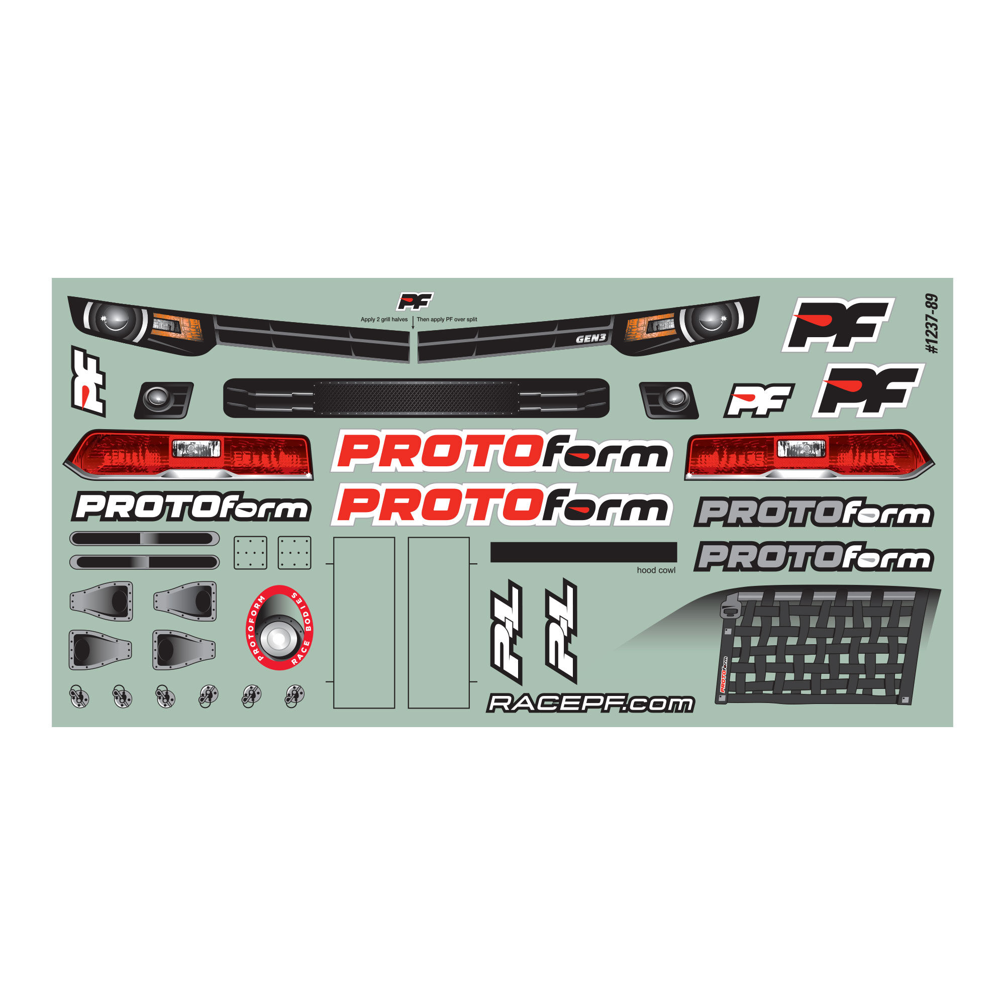 PROTOform 1/10 Gen3-C Light Weight Clear Body: Oval