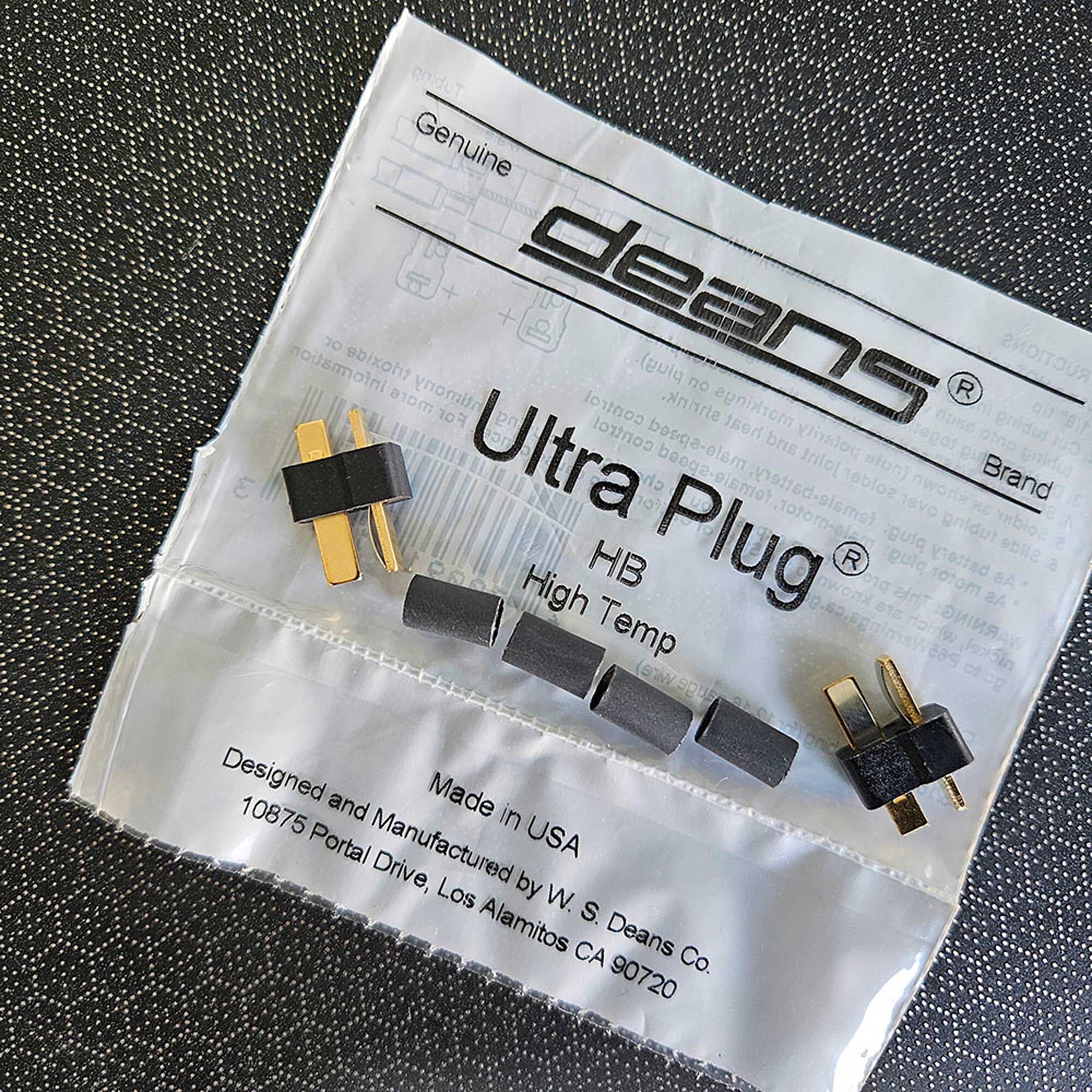 W. S. Deans Company Ultra Plug® HB Male 2 Pack  3/16” Shrink Tubing for use with 12-16 Gauge Wire
