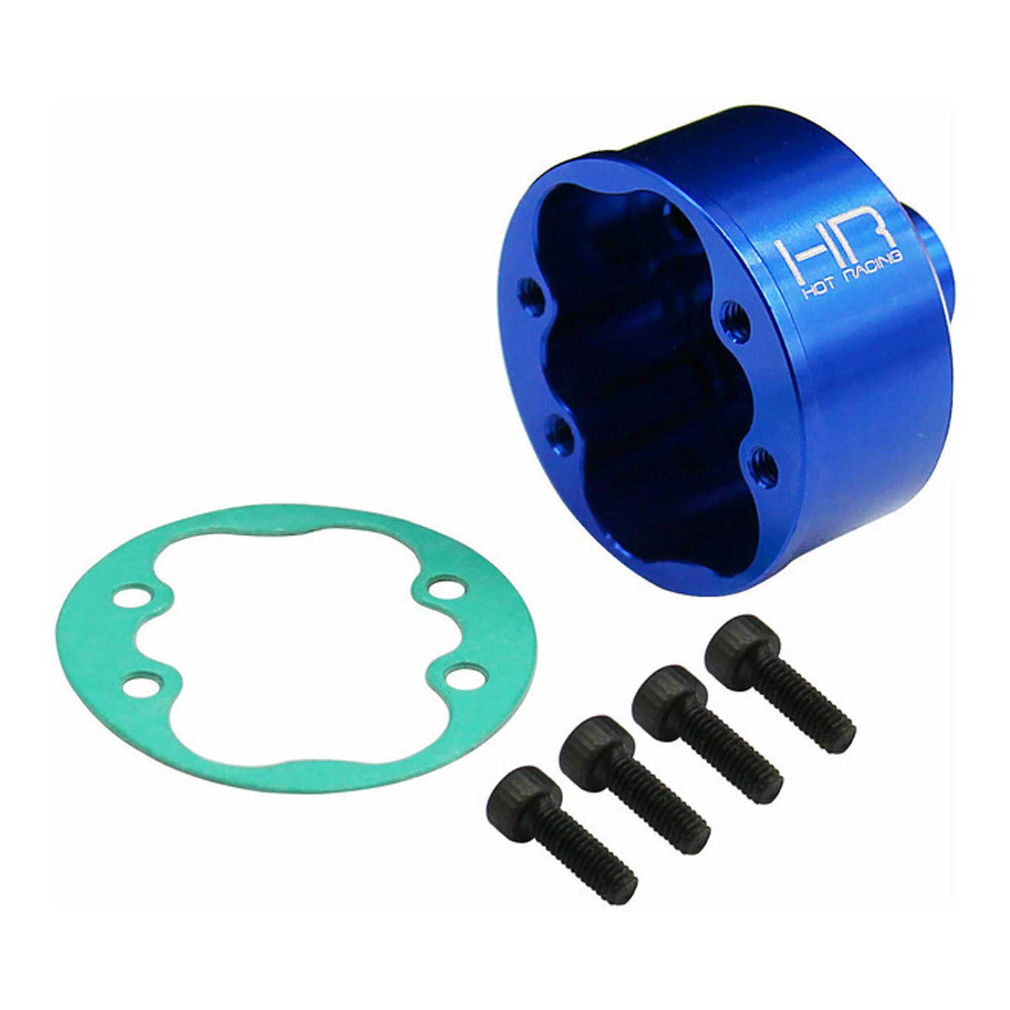 Hot Racing Aluminum Differential Carrier Case, 1/10 Traxxas Mini Maxx, Blue