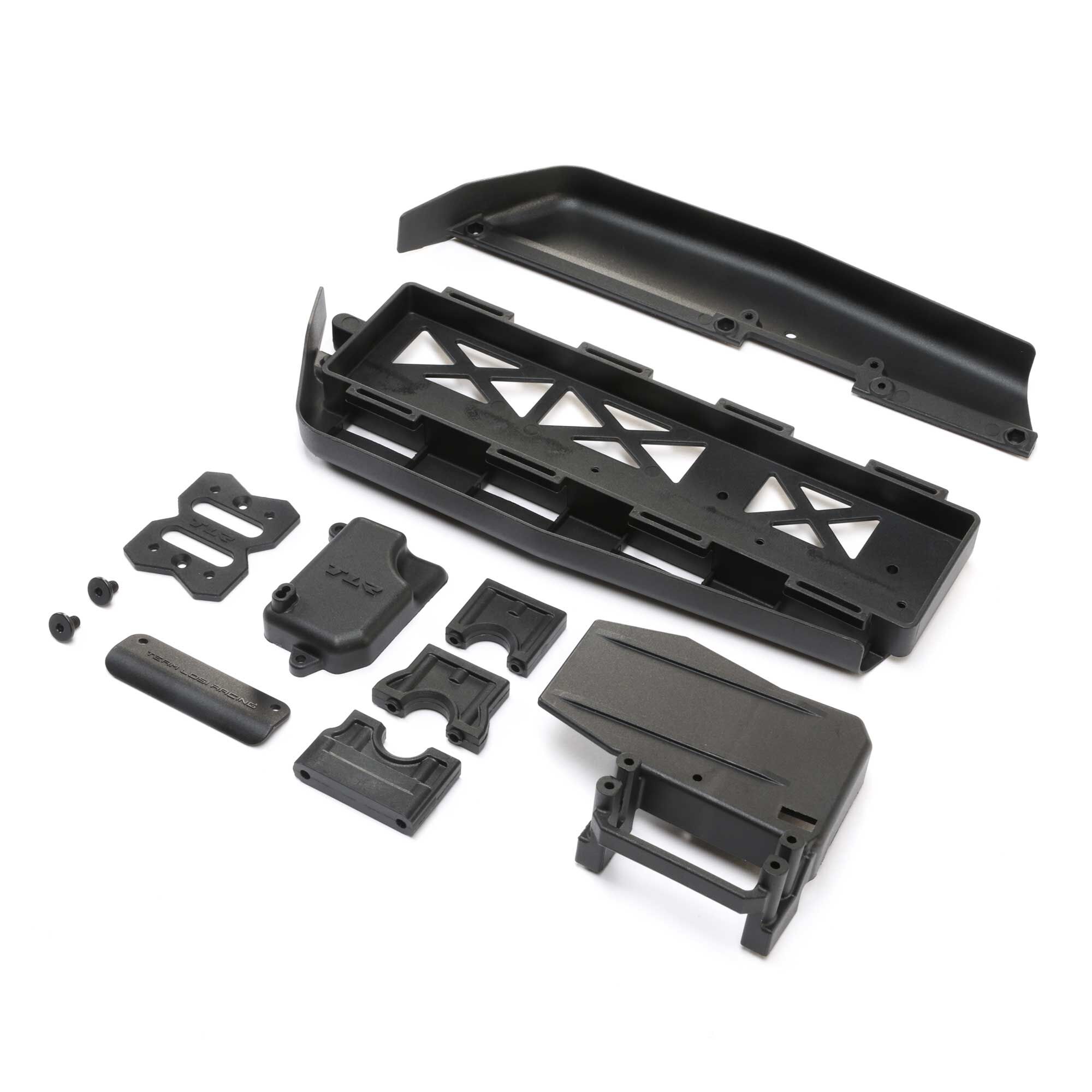 Team Losi Racing Battery Tray, Center Diff & Servo Mount: 8XE 2.0
