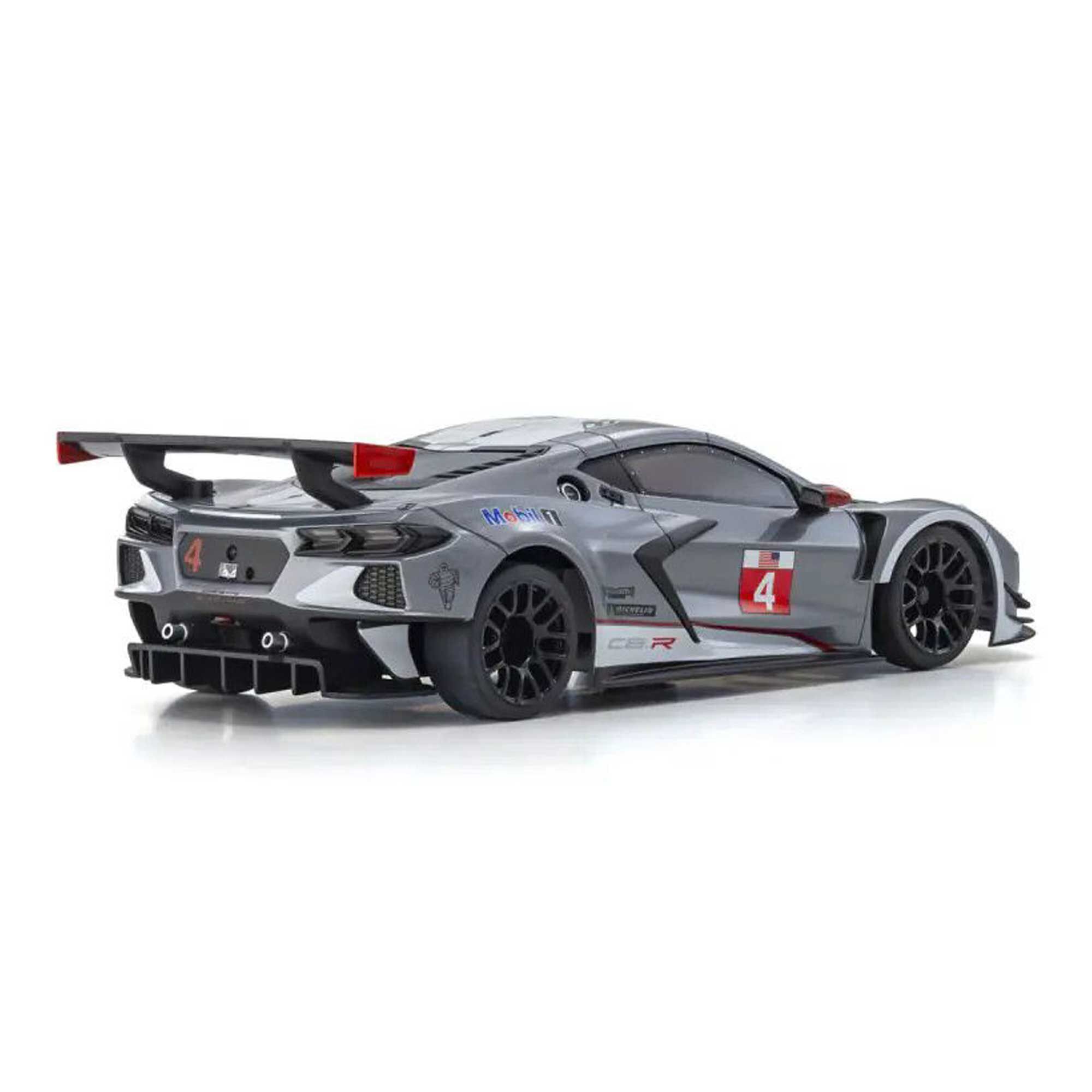 Kyosho 1/28 Chevrolet Corvette C8.R MR-04 MINI-Z RWD RTR, Guntmetal/ White