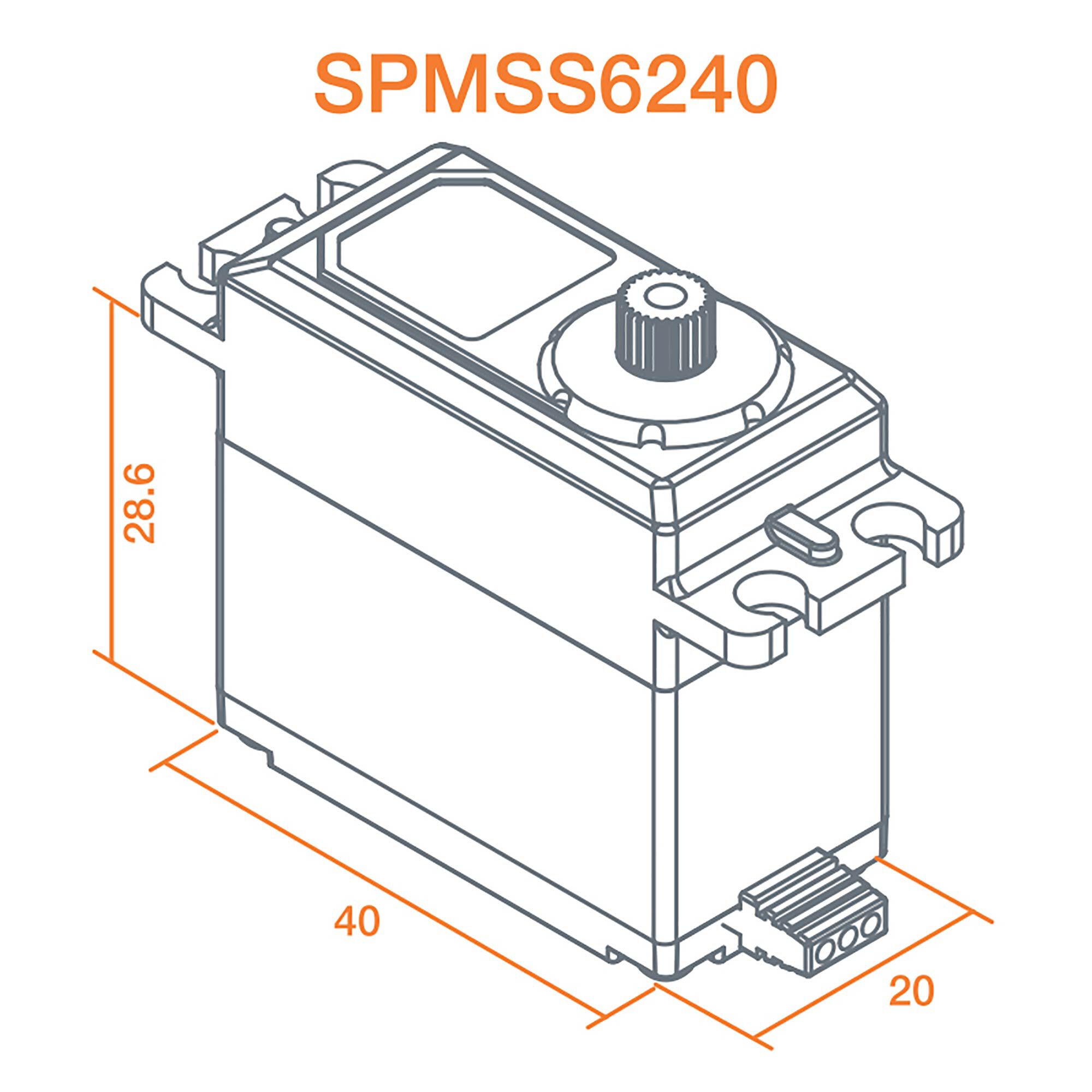 Spektrum S6240 Standard Digital High Speed Waterproof Metal Gear Surface Servo