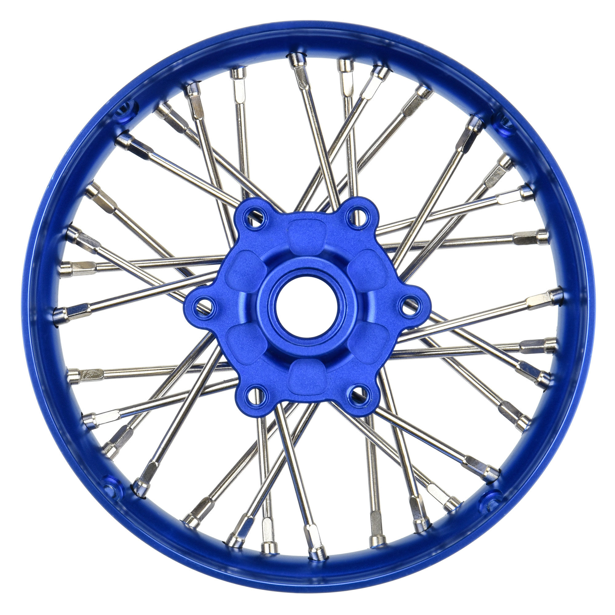 Pro-Line Racing 1/4 Pro-Spec Aluminum V2 Bead Front Wheel Blue/Blue (1): Promoto-SM