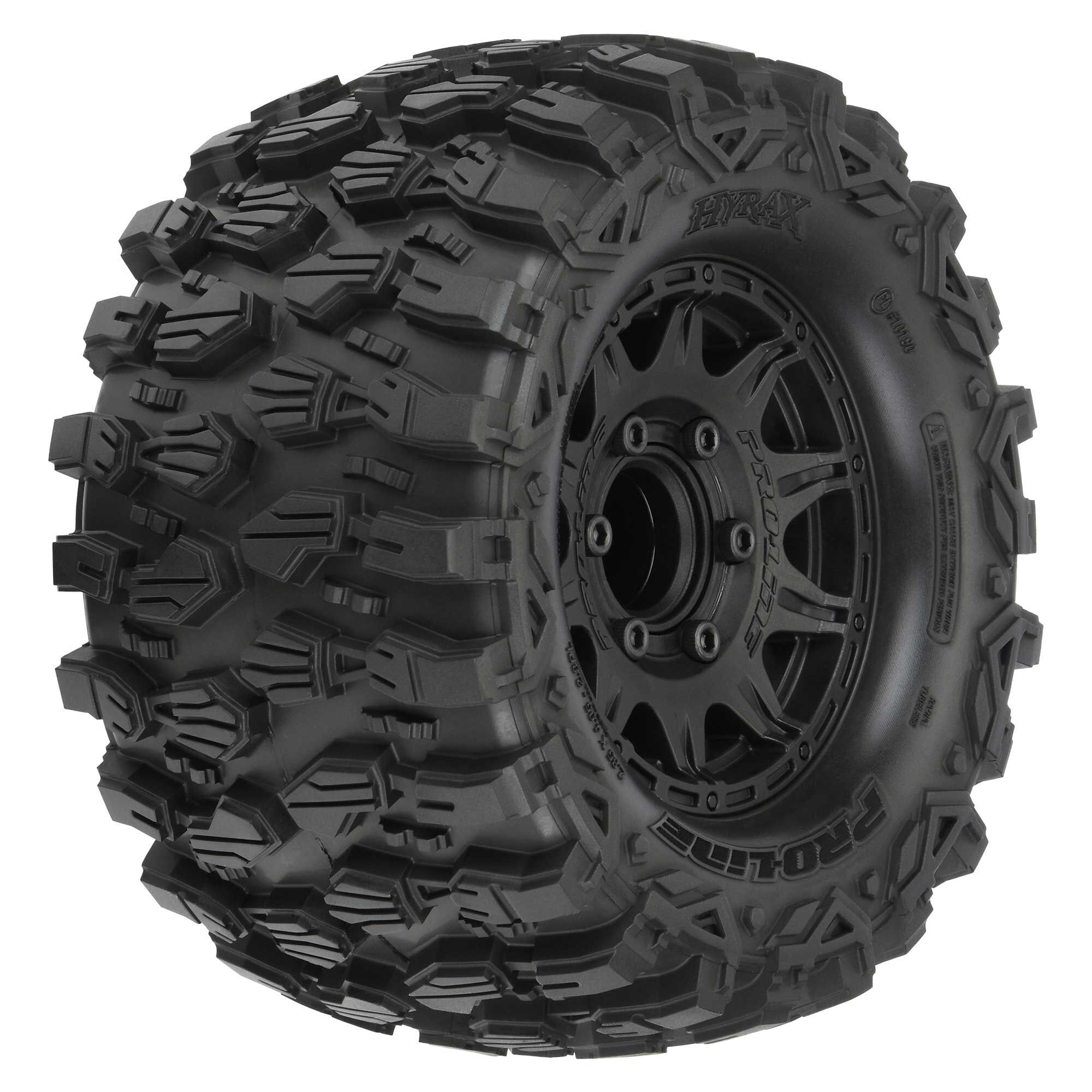 Pro-Line Racing 1/10 Hyrax F/R 2.8" MT Tires Mounted 12mm/14mm Black Raid (2)