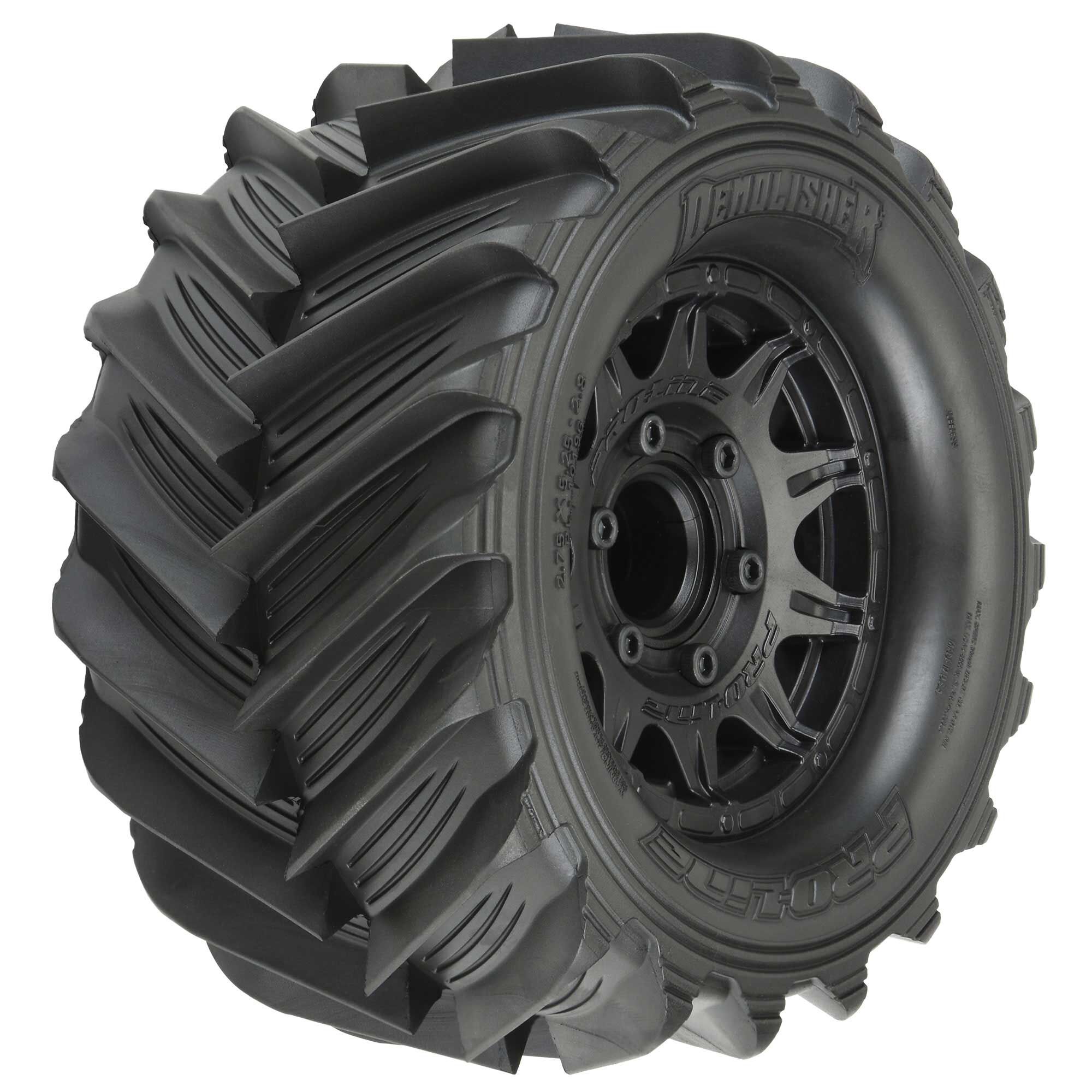 Pro-Line Racing 1/10 Demolisher F/R 2.8" MT Tires Mounted 12mm/14mm Black Raid (2)