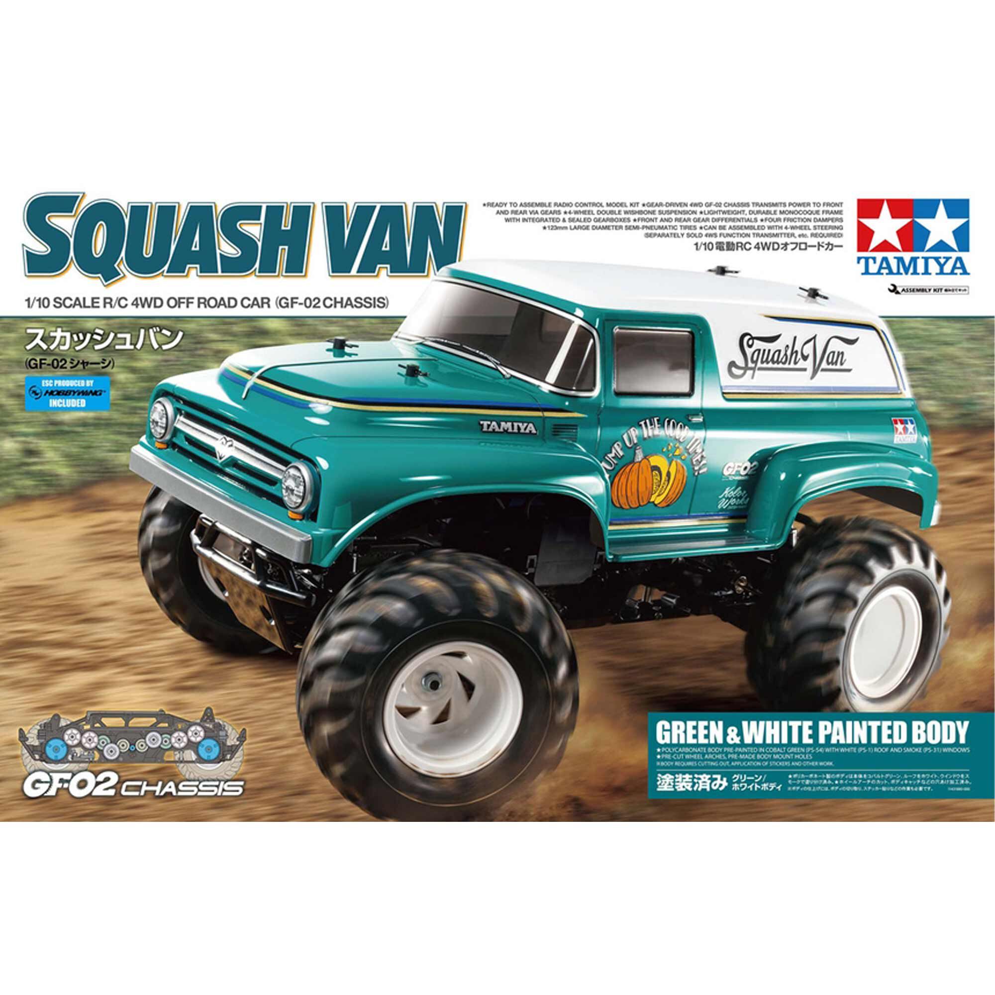 Tamiya 1/10 R/C Squash Van (Green & White Painted Body) (GF-02)