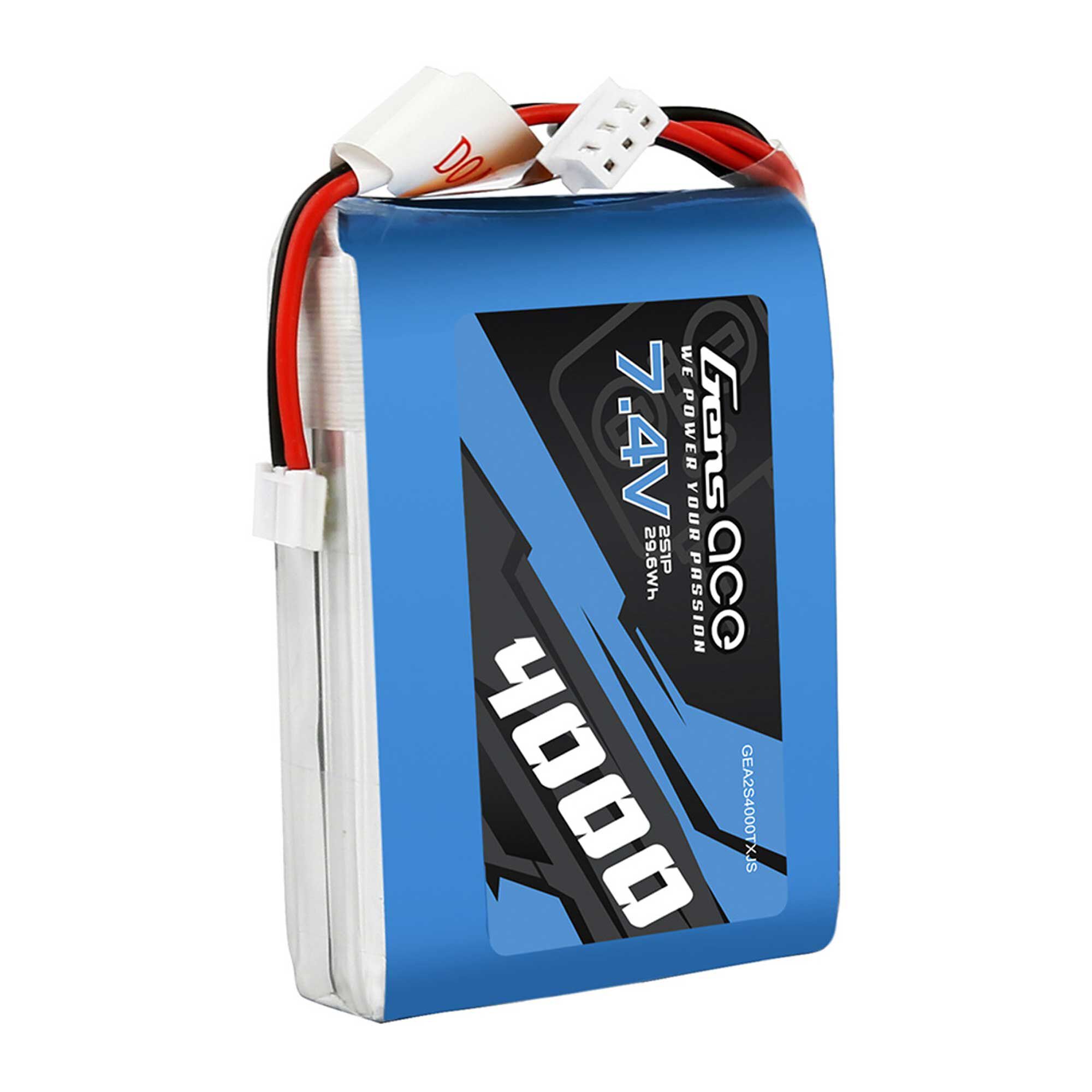 Gens ace 7.4V 4000mAh 2S Transmitter LiPo Battery: JST-EHR (DX9, DX8, DX7S, DX7)
