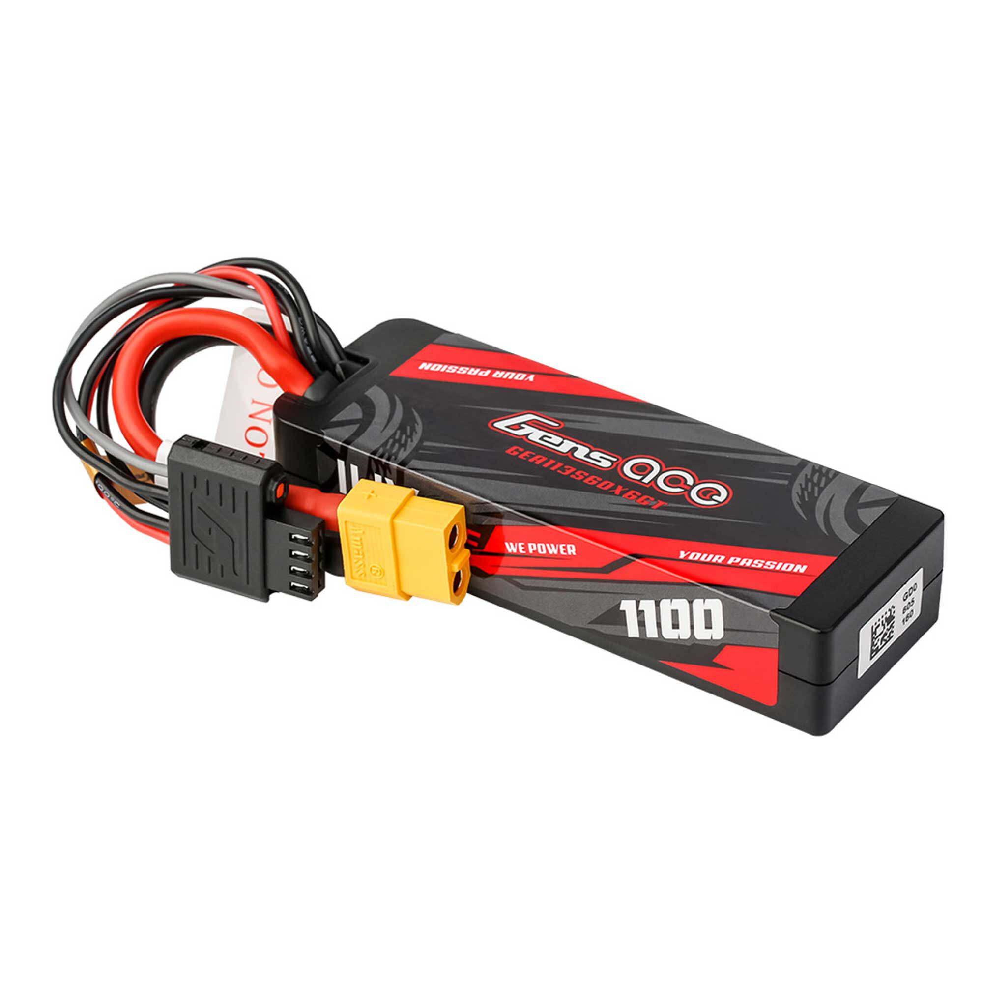 Gens ace 11.1V 1100mAh 3S 60C Hardcase G-Tech LiPo Battery: XT60