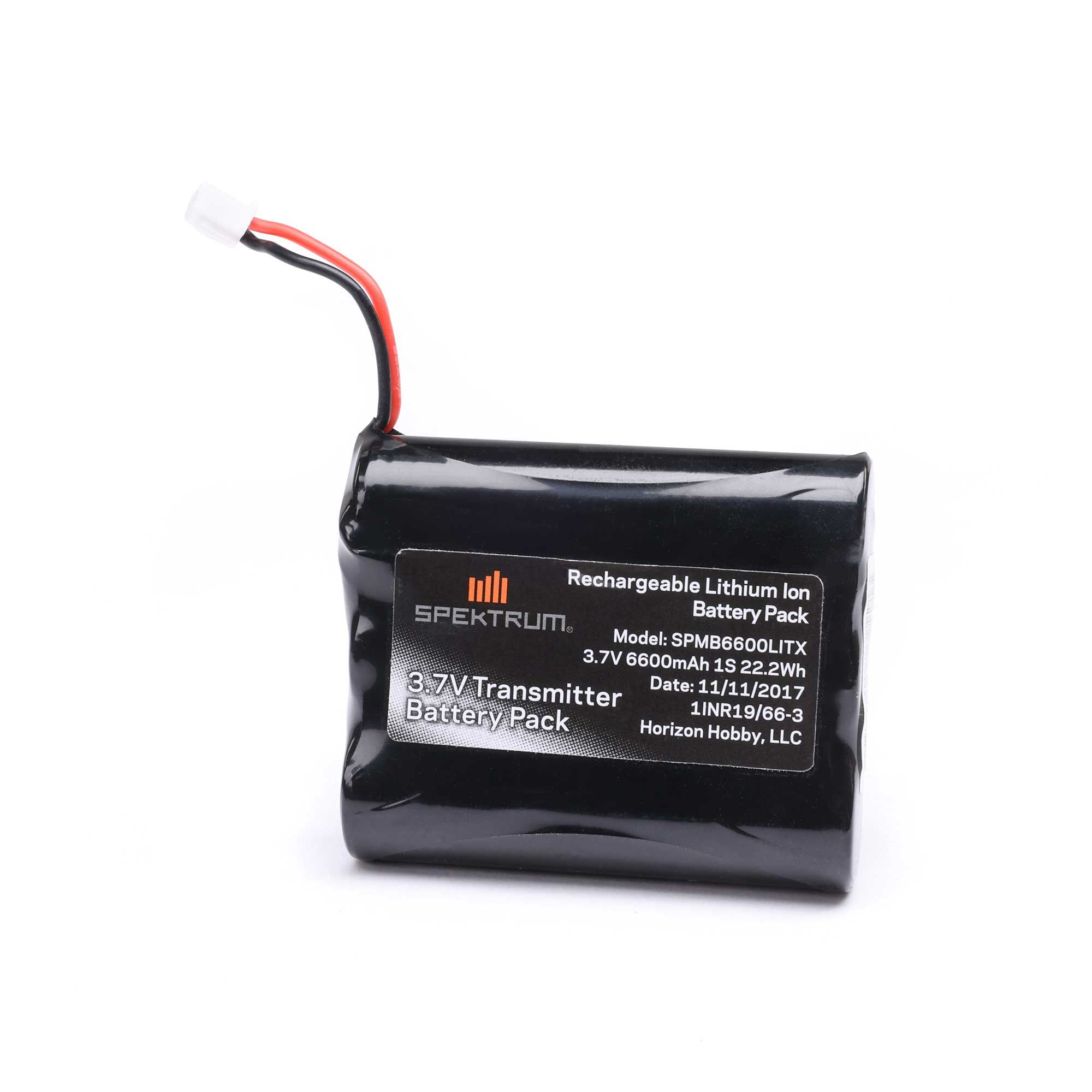 Spektrum 3.7V 6600mAh 1S Li-Ion Transmitter Battery: NX6/NX8/NX10/iX12, Tx Plug (XH-1S)