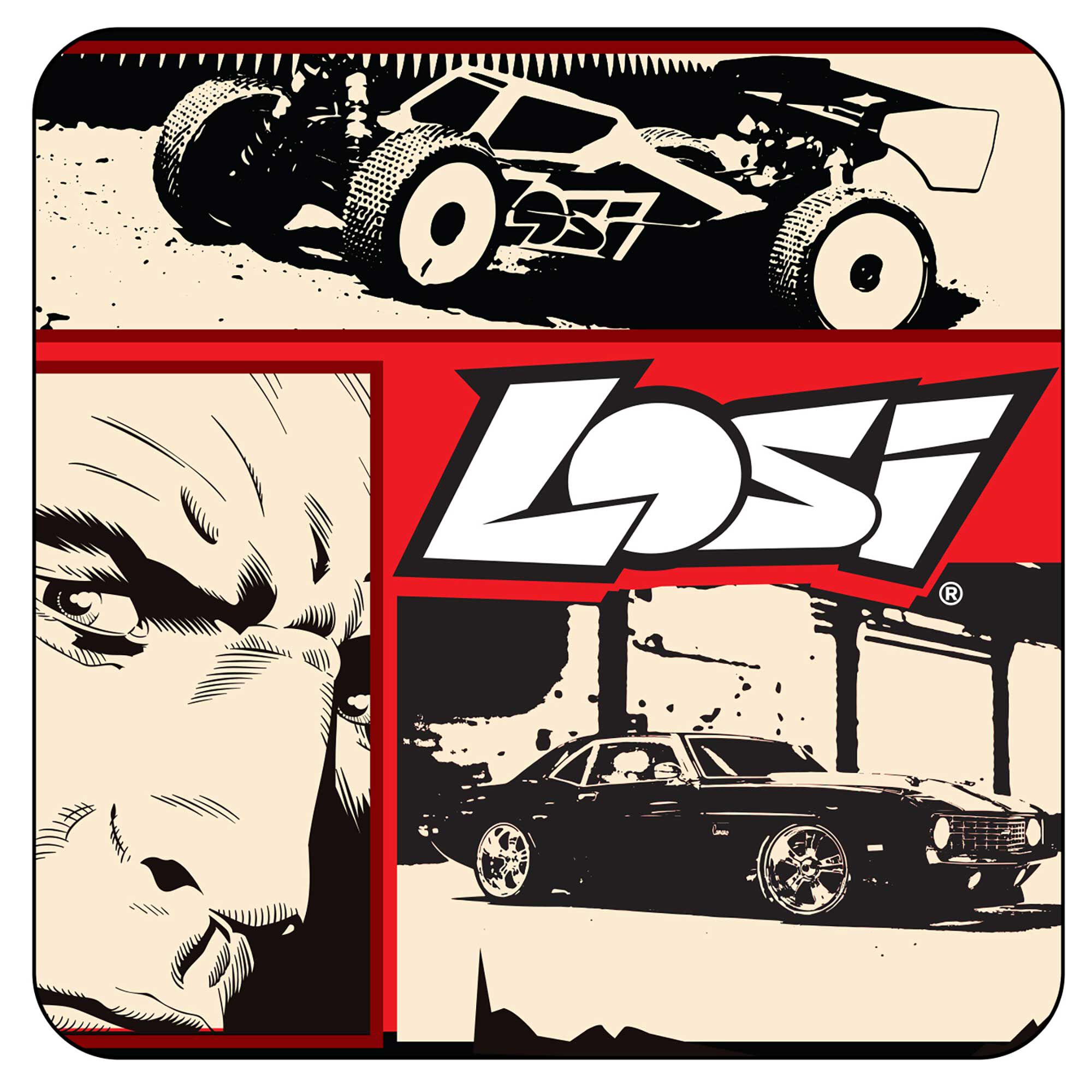 Losi Race Comic Sticker