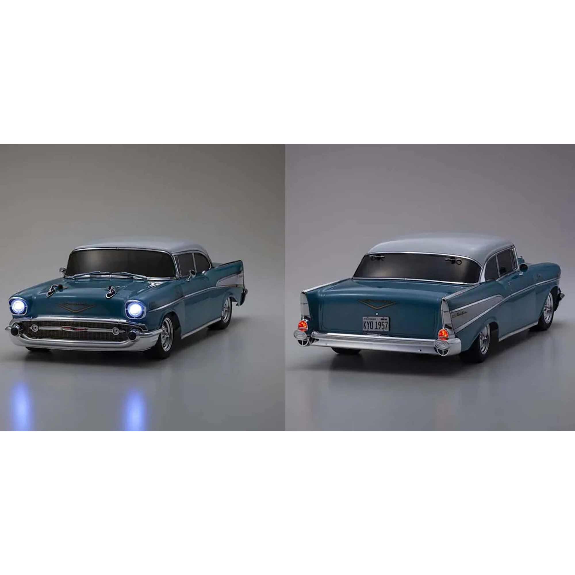 Kyosho 1/10 1957 Chevy Bel Air Coupe Fazer Mk2 FZ02L Brushed 4x4 On-Road Touring RTR, Tropical Turquoise