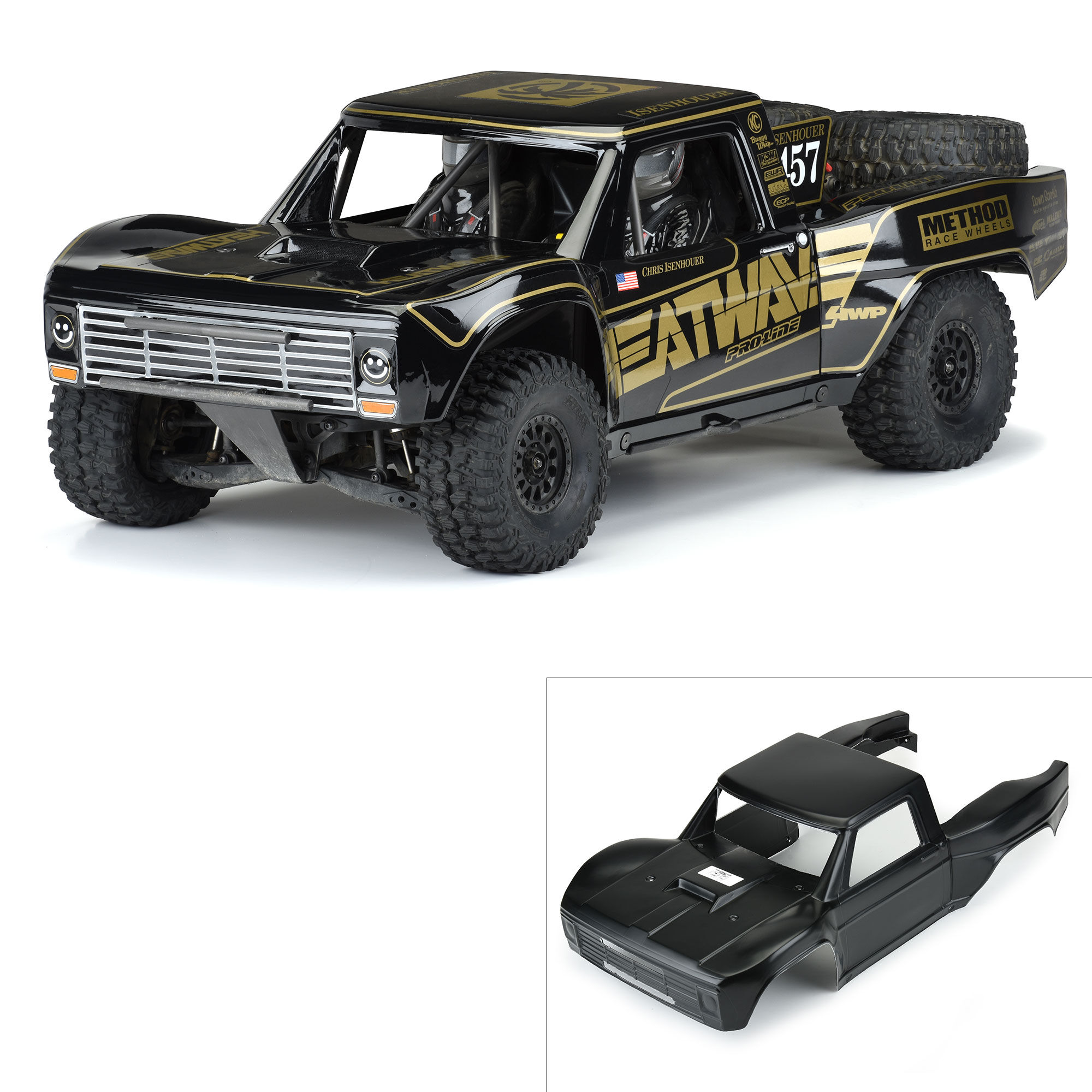 Pro-Line Racing 1/7 Pre-Cut 1967 Ford F-100 Heat Wave Black: Unlimited Desert Racer