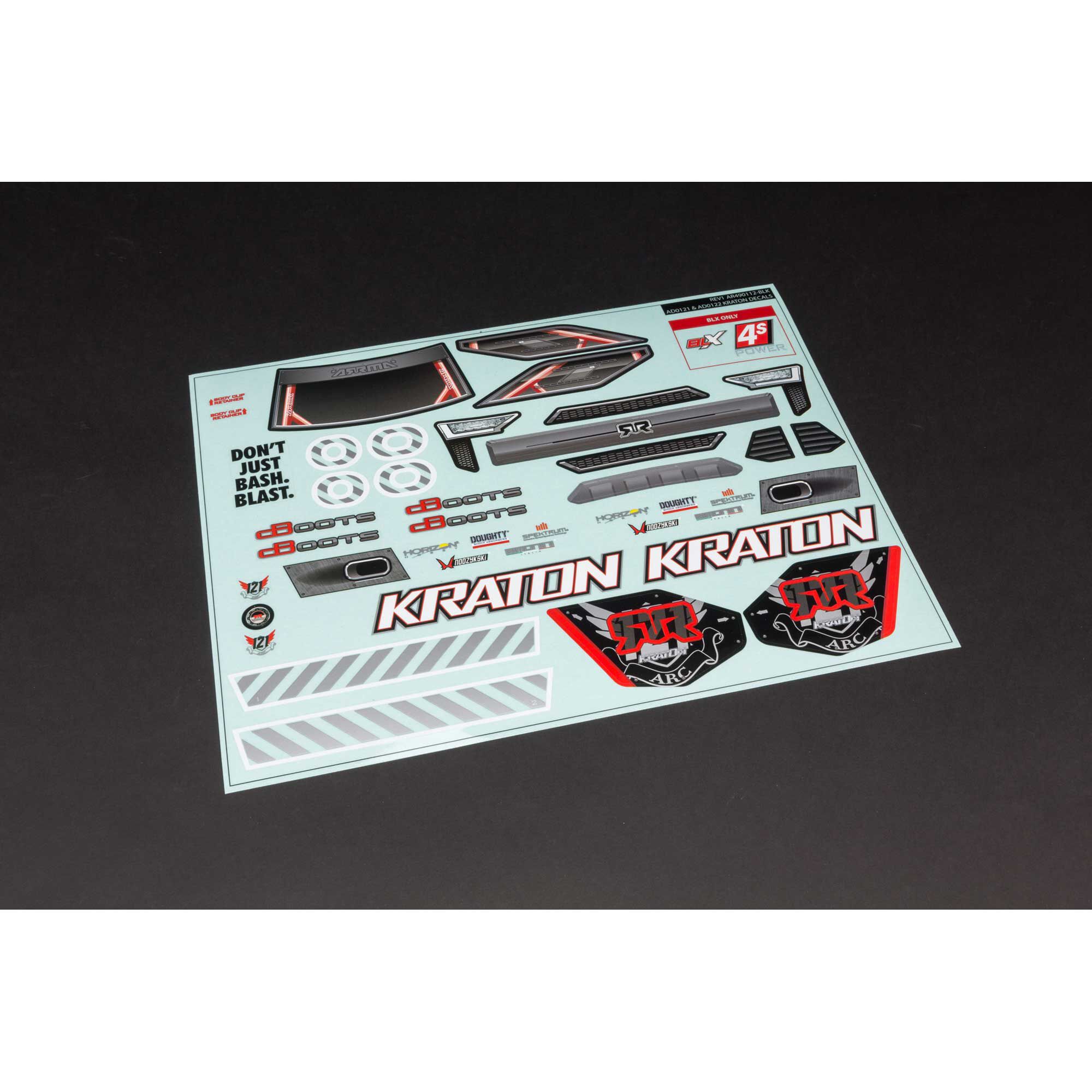 ARRMA 1/10 Clear Body with Decals: KRATON 4X4