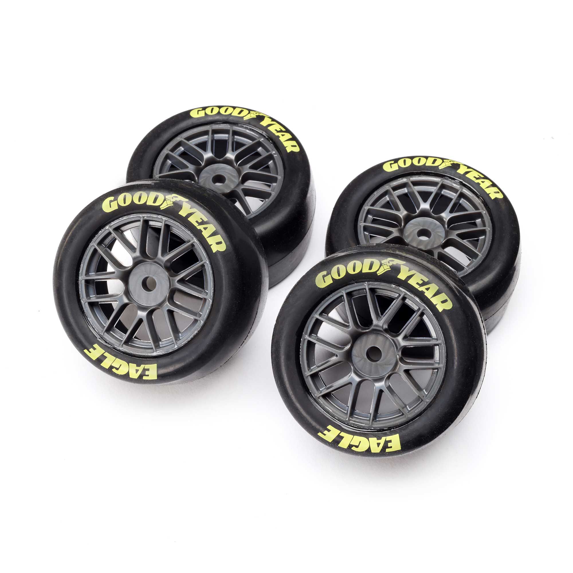 Losi Goodyear Eagle Mounted Tires, Soft (4): NASCAR