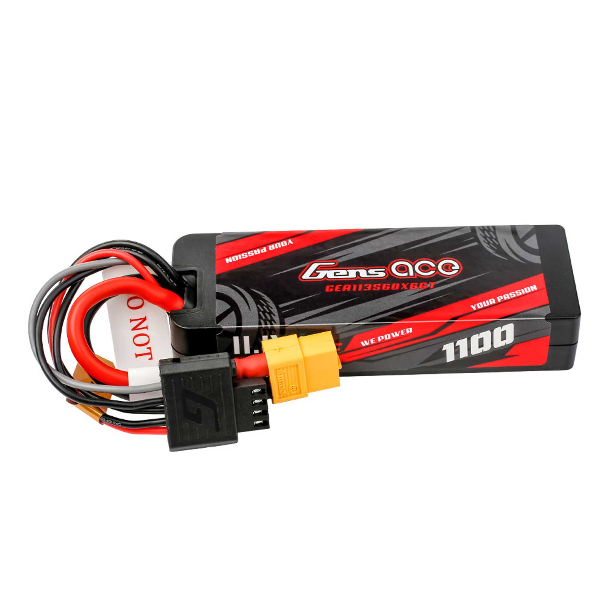 Gens ace 11.1V 1100mAh 3S 60C Hardcase G-Tech LiPo Battery: XT60