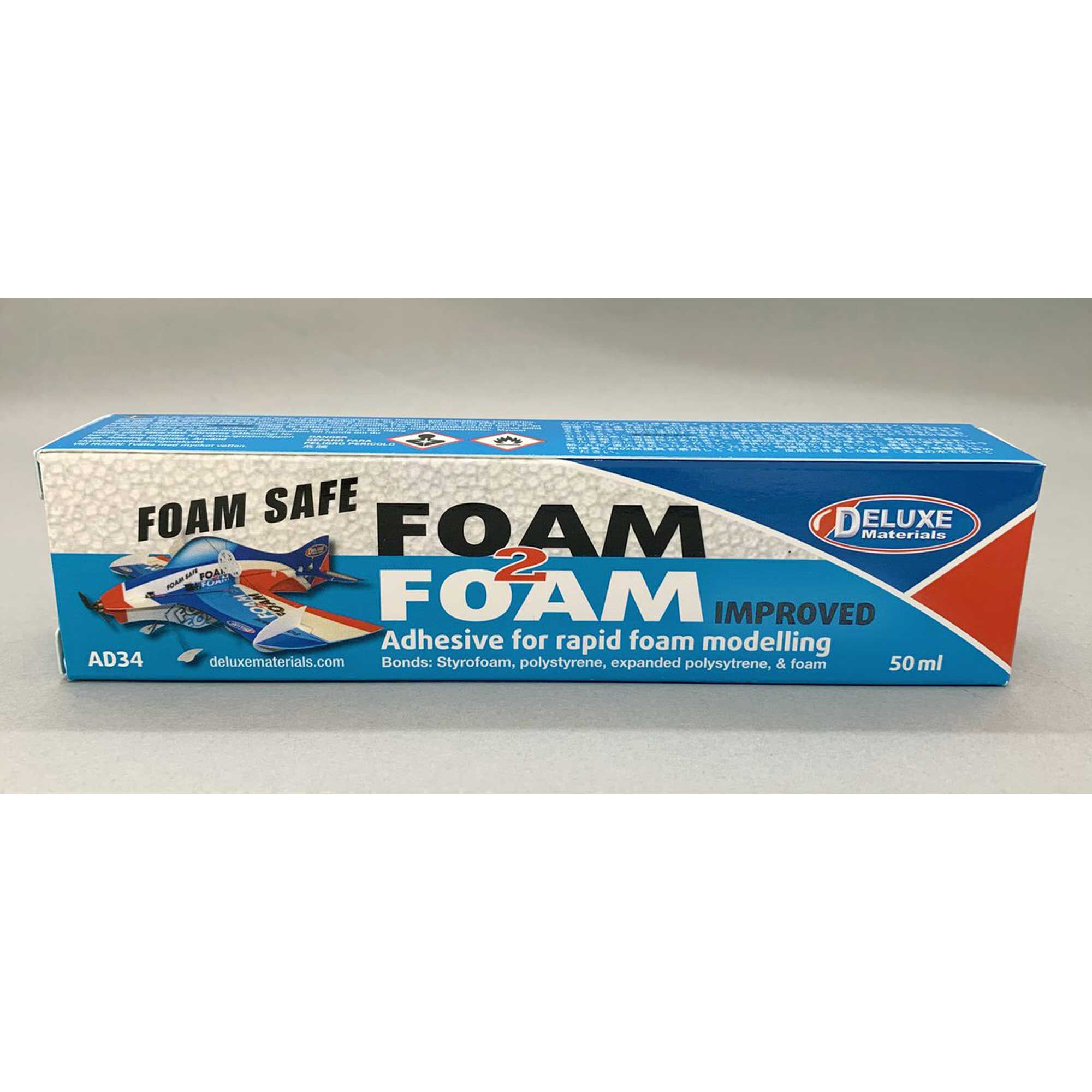 Deluxe Materials Foam 2 Foam, Foam Safe Glue (50ml): EPO, EPS, Wood