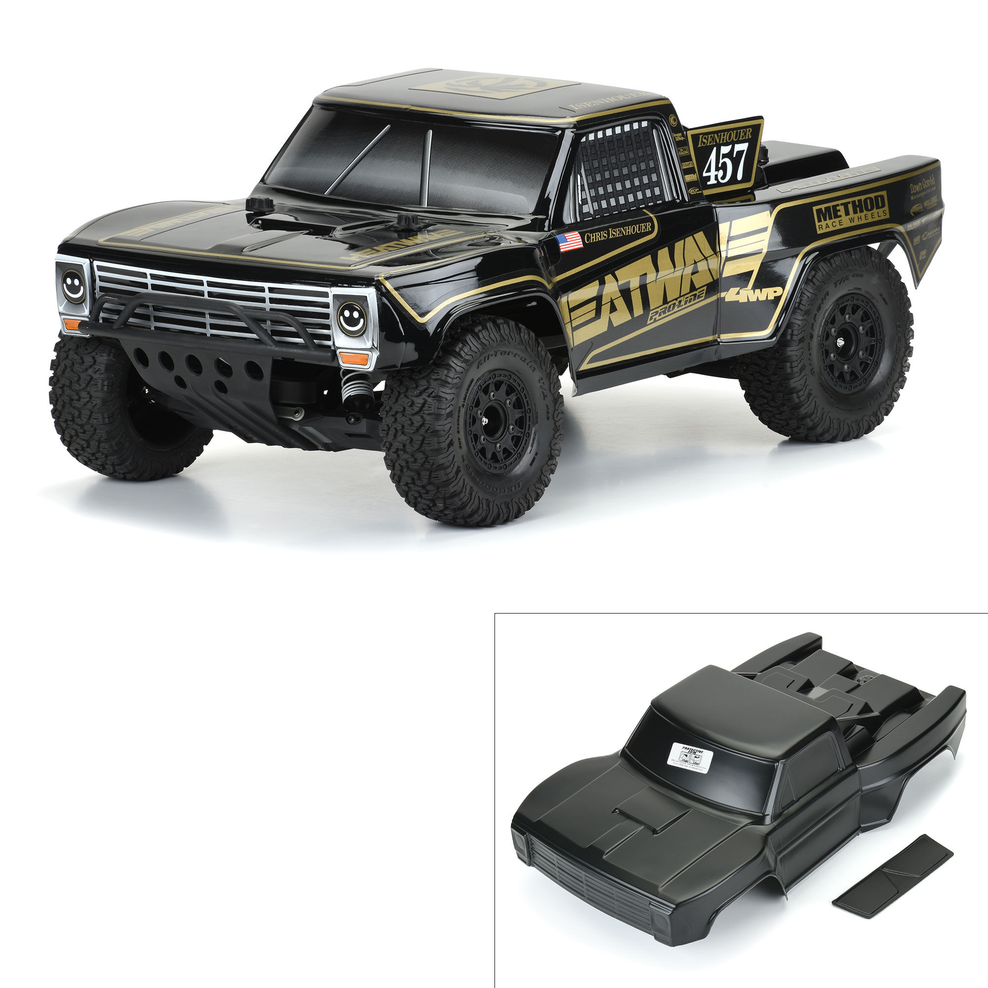 Pro-Line Racing 1/10 Pre-Cut 1967 Ford F-100 Heat Wave Black Body: Short Course