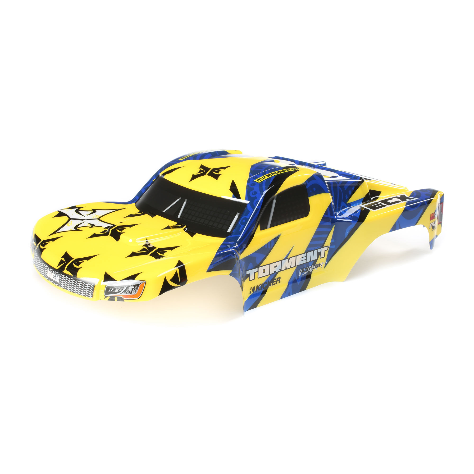 ECX 1/10 Painted Body, Yellow/Blue: 1/10 2WD Torment
