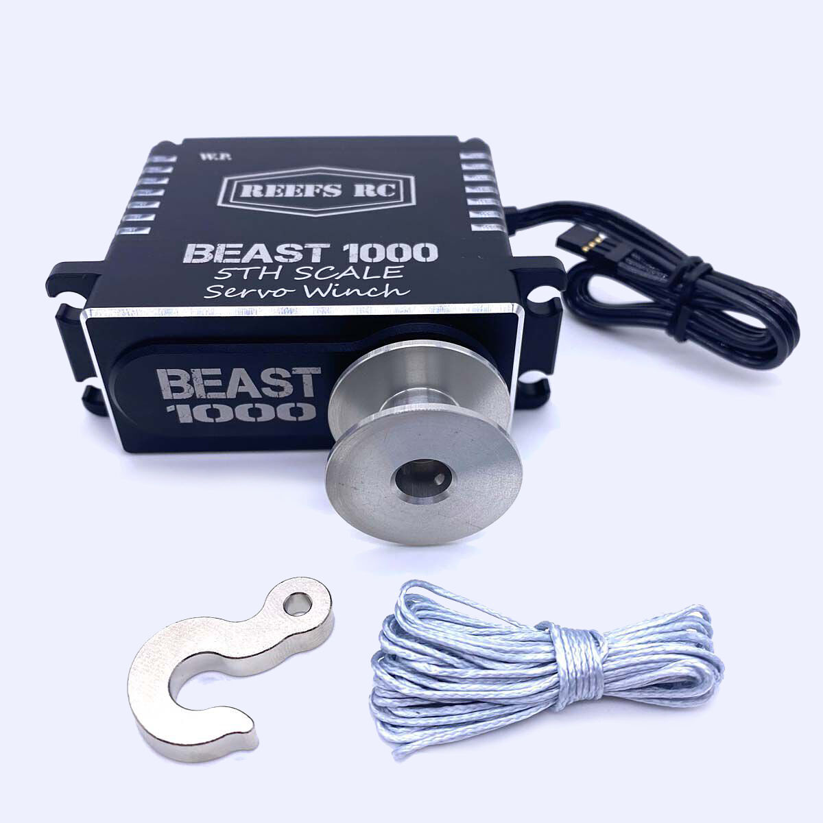 REEFS RC Beast 1000 1/5 Scale Digital Metal Gear Waterproof Winch Servo, Black