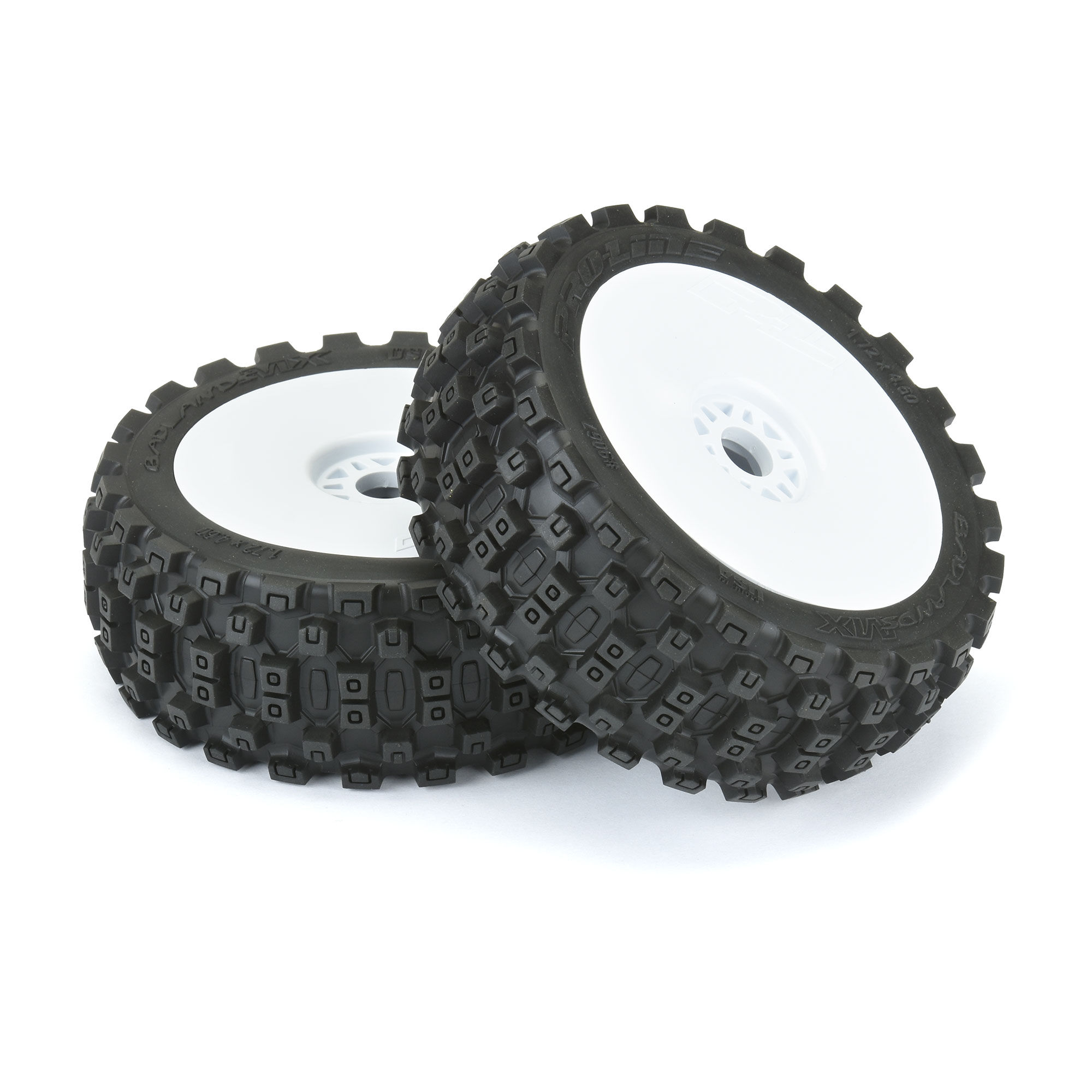 Pro-Line Racing 1/8 Badlands MX M2 Front/Rear Buggy Tires Mounted 17mm White (2)