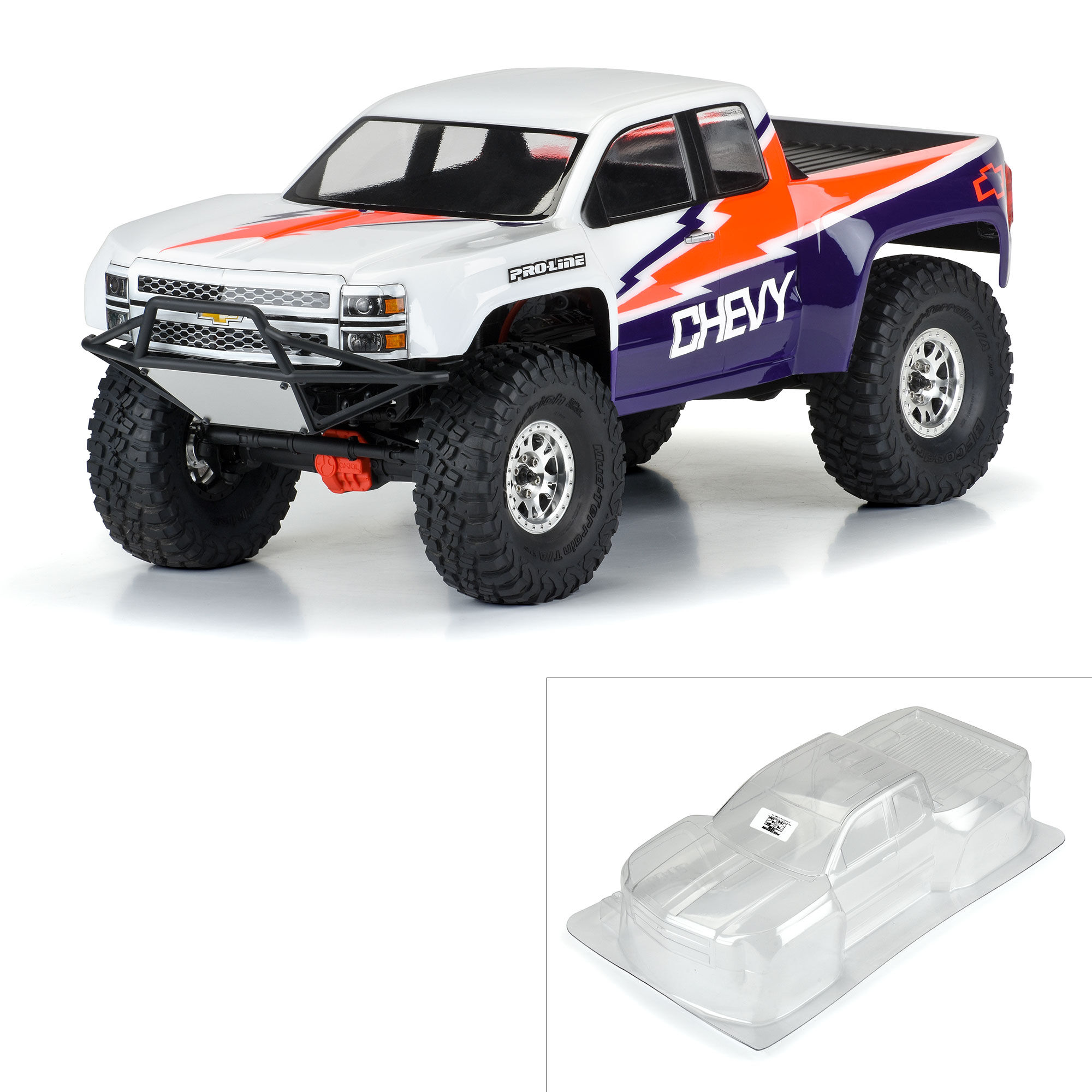 Pro-Line Racing 1/10 2015 Chevy Silverado Pre-Runner Clear Body 12.3" WB Crawlers