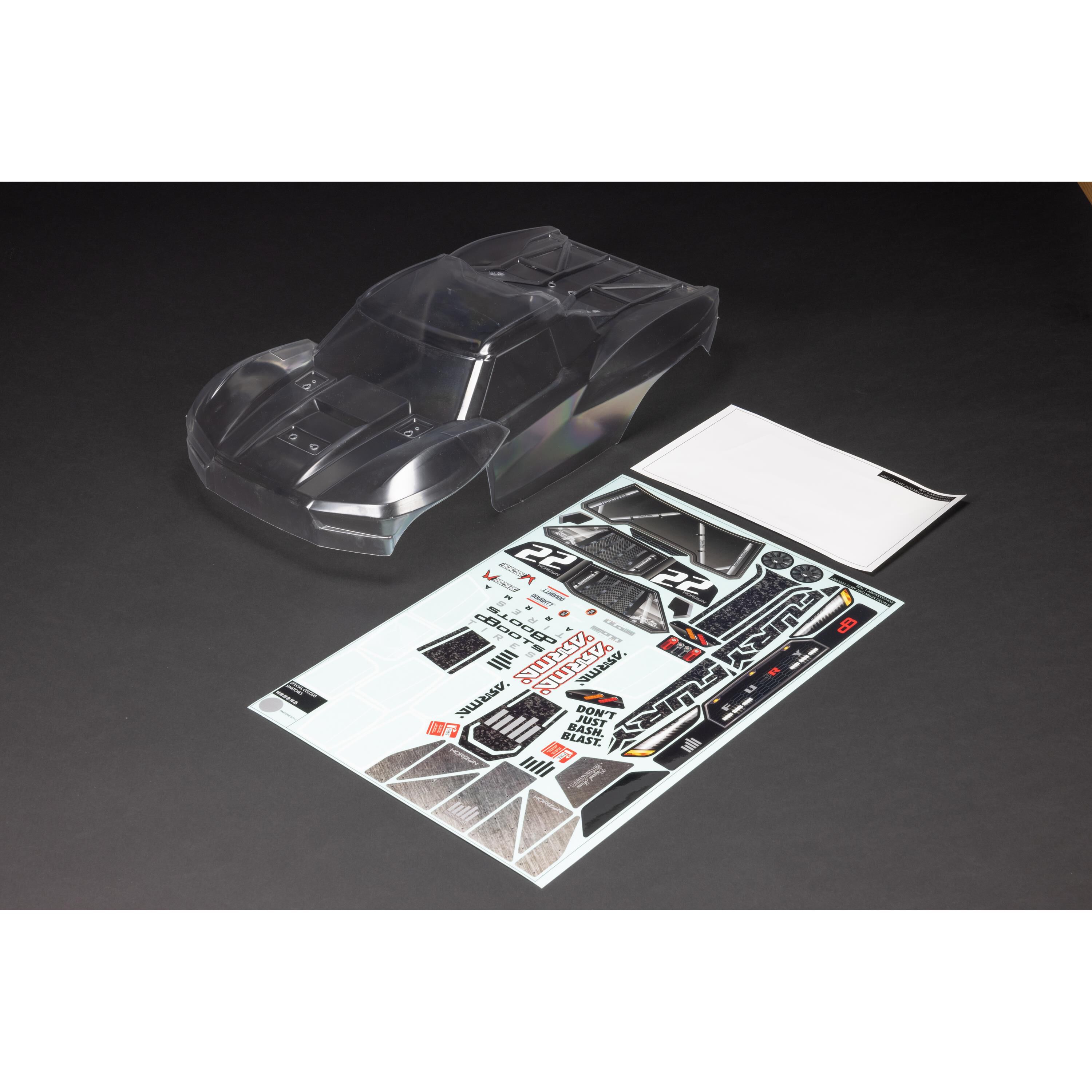 ARRMA 1/10 Clear Body with Decals: FURY 2WD