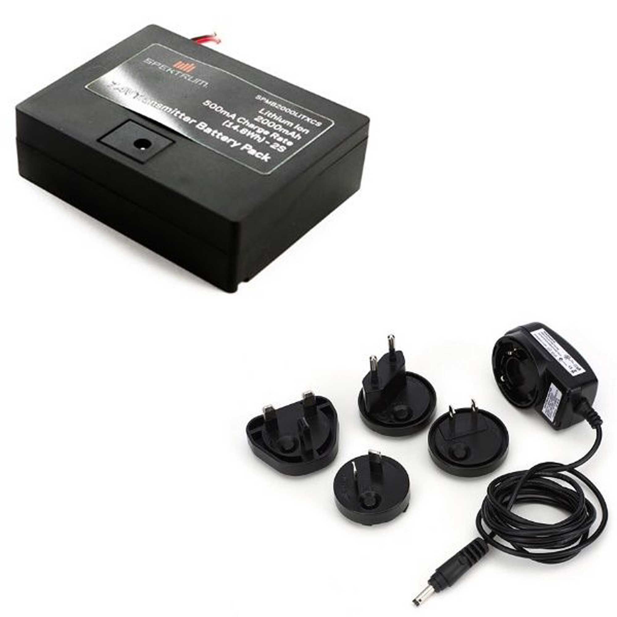Spektrum 7.4V 2000mAh 2S Li-Ion Transmitter Battery and AC Adapter