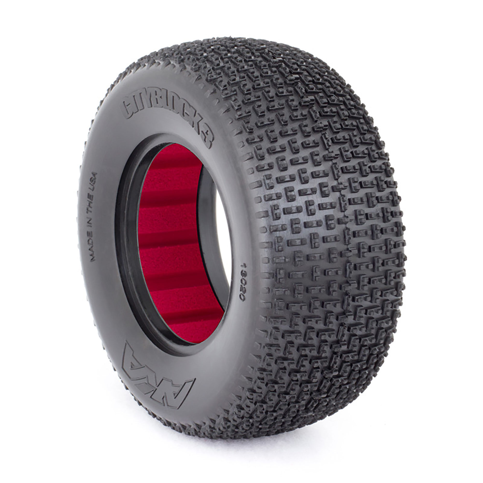 AKA PRODUCTS, INC. 1/10 Cityblock 3 Wide SSLW Short Course Tires with Red Insert (2)