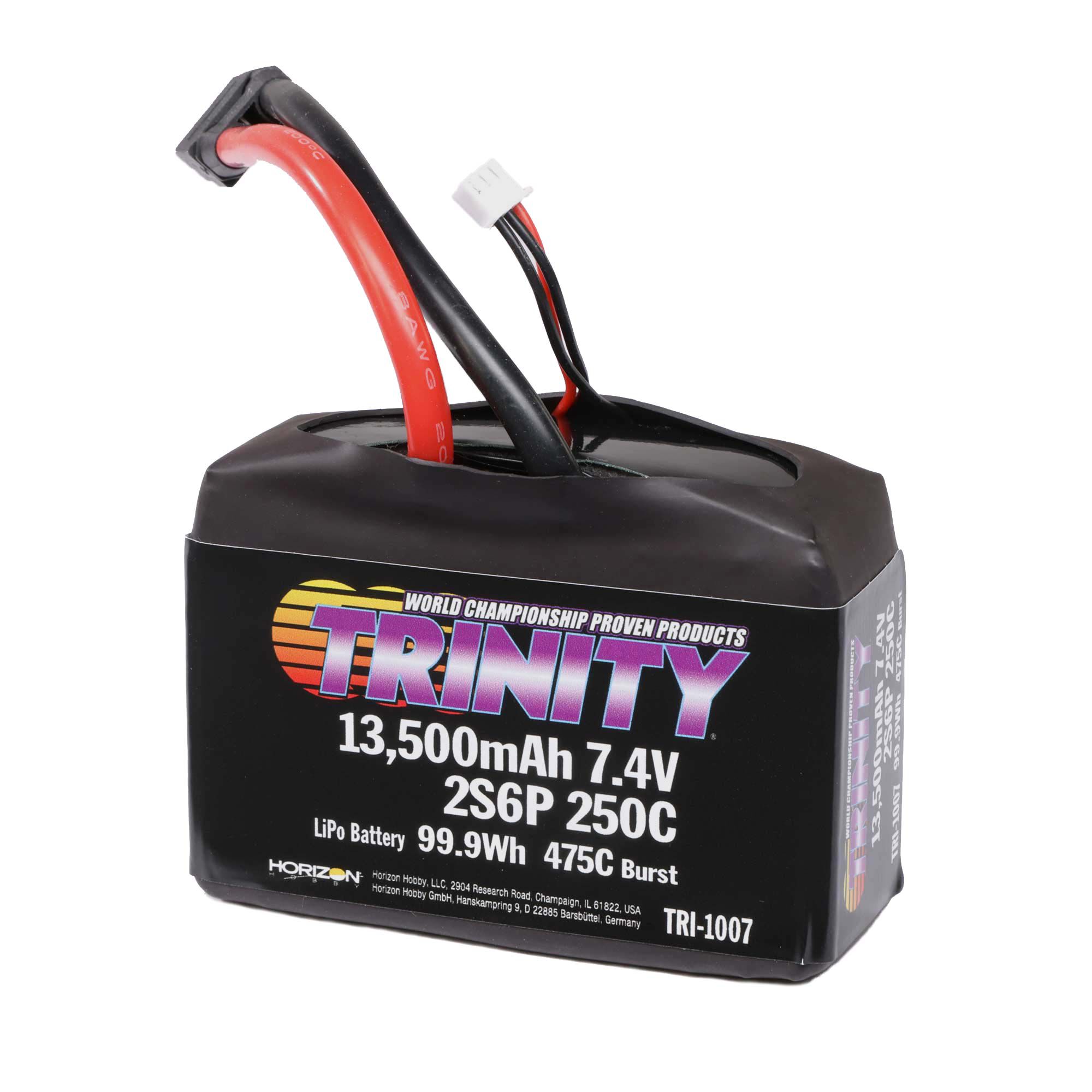 Trinity/Epic 7.4V 13500mAh 2S6P 250C Drag Racing LiPo Battery, XT90