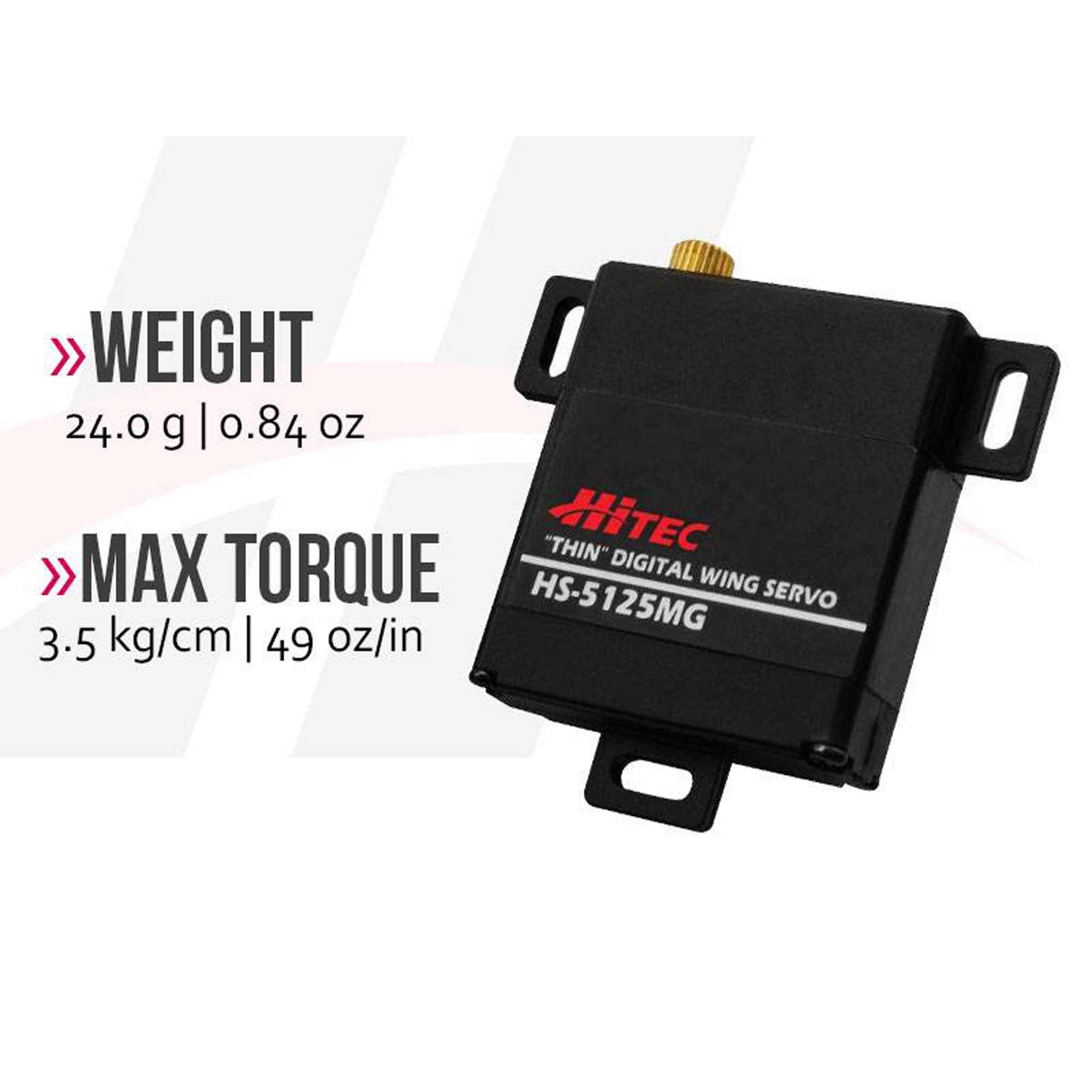 Hitec RCD Inc. HS-5125MG Thin Digital Metal Gear Wing Servo