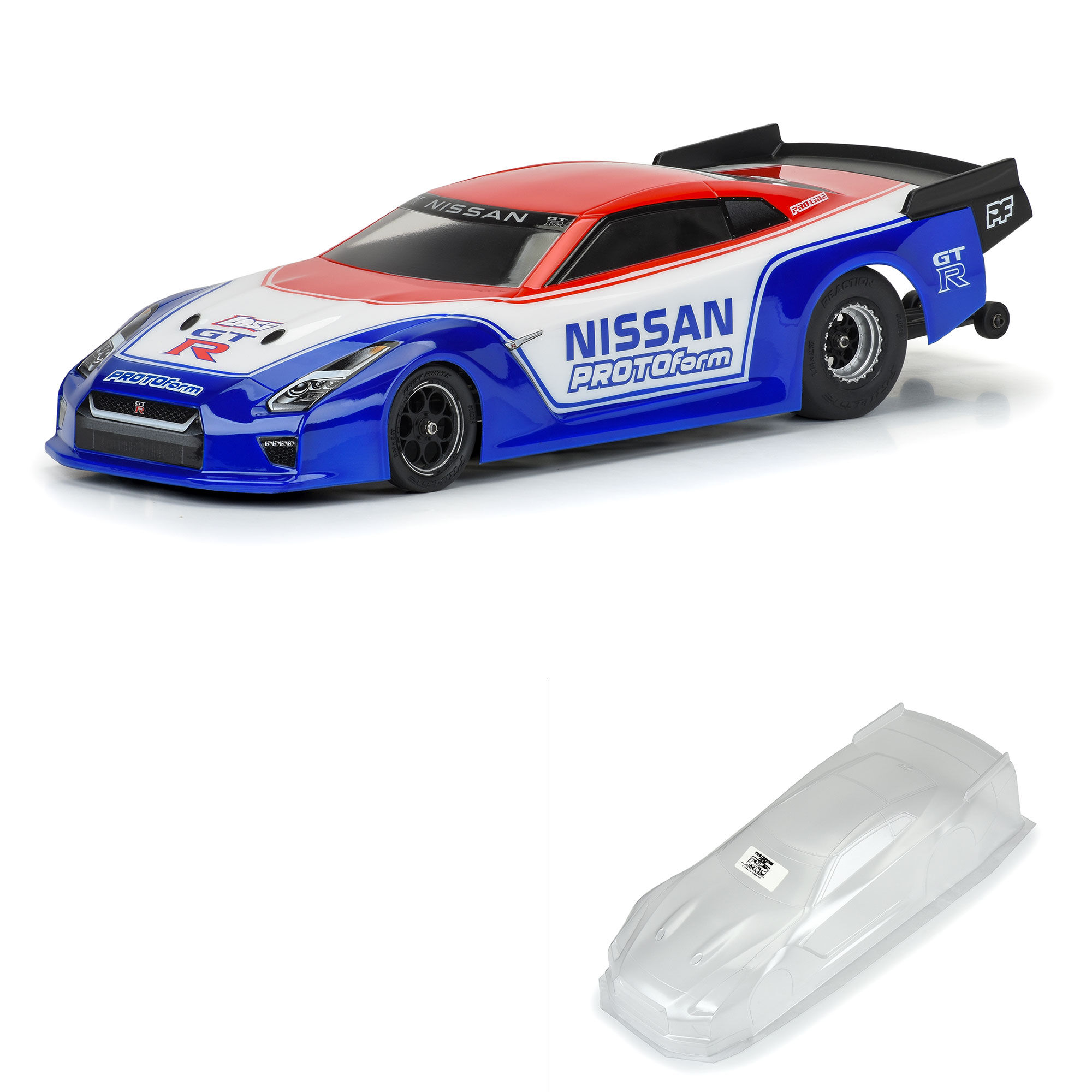 PROTOform 1/16 Nissan GT-R R35 Pro Mod Clear Body: Losi Mini Drag