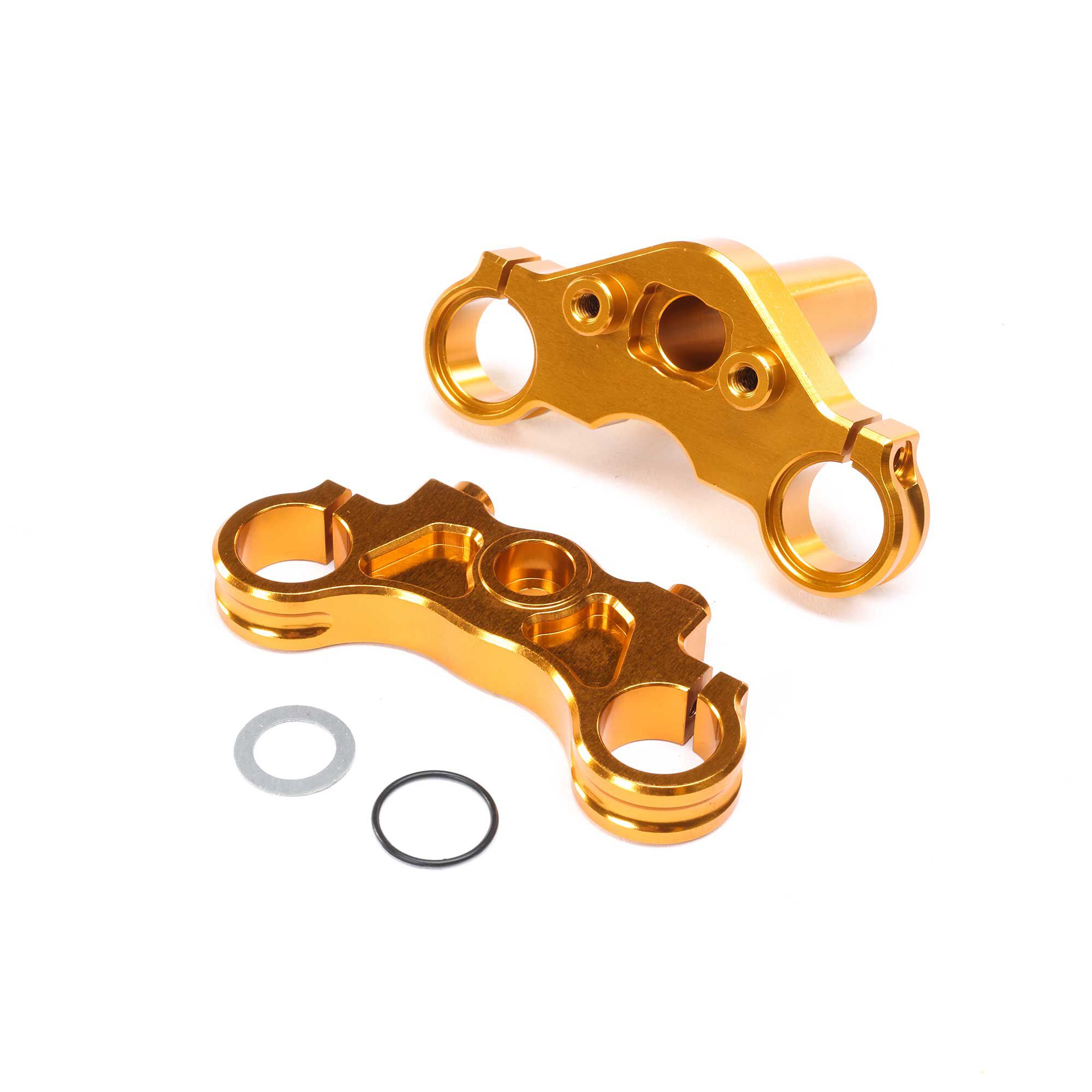 Losi Aluminum Triple Clamp Set, Gold: Promoto-MX