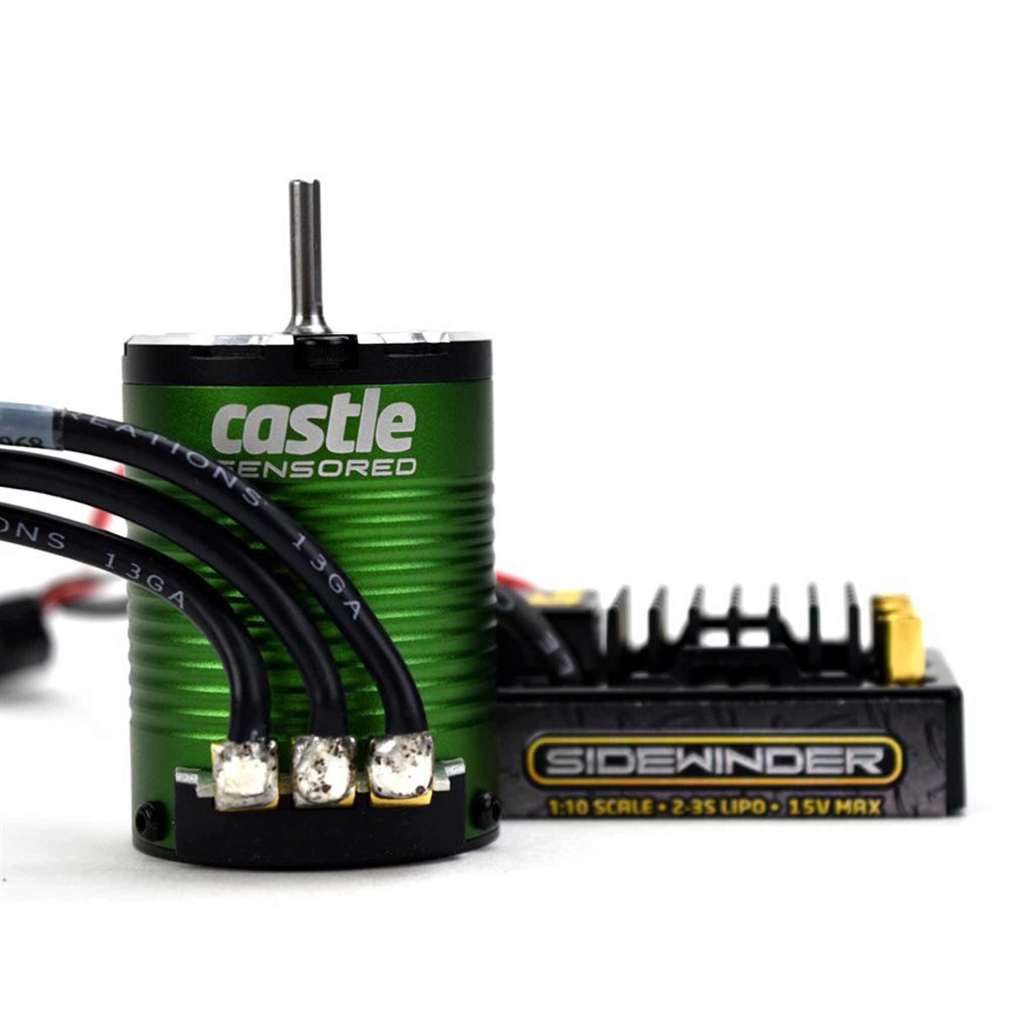 Castle Creations 1/10 SV3 Sidewinder Waterproof ESC / 1406-4600Kv Brushless Motor Combo: 4mm Bullet