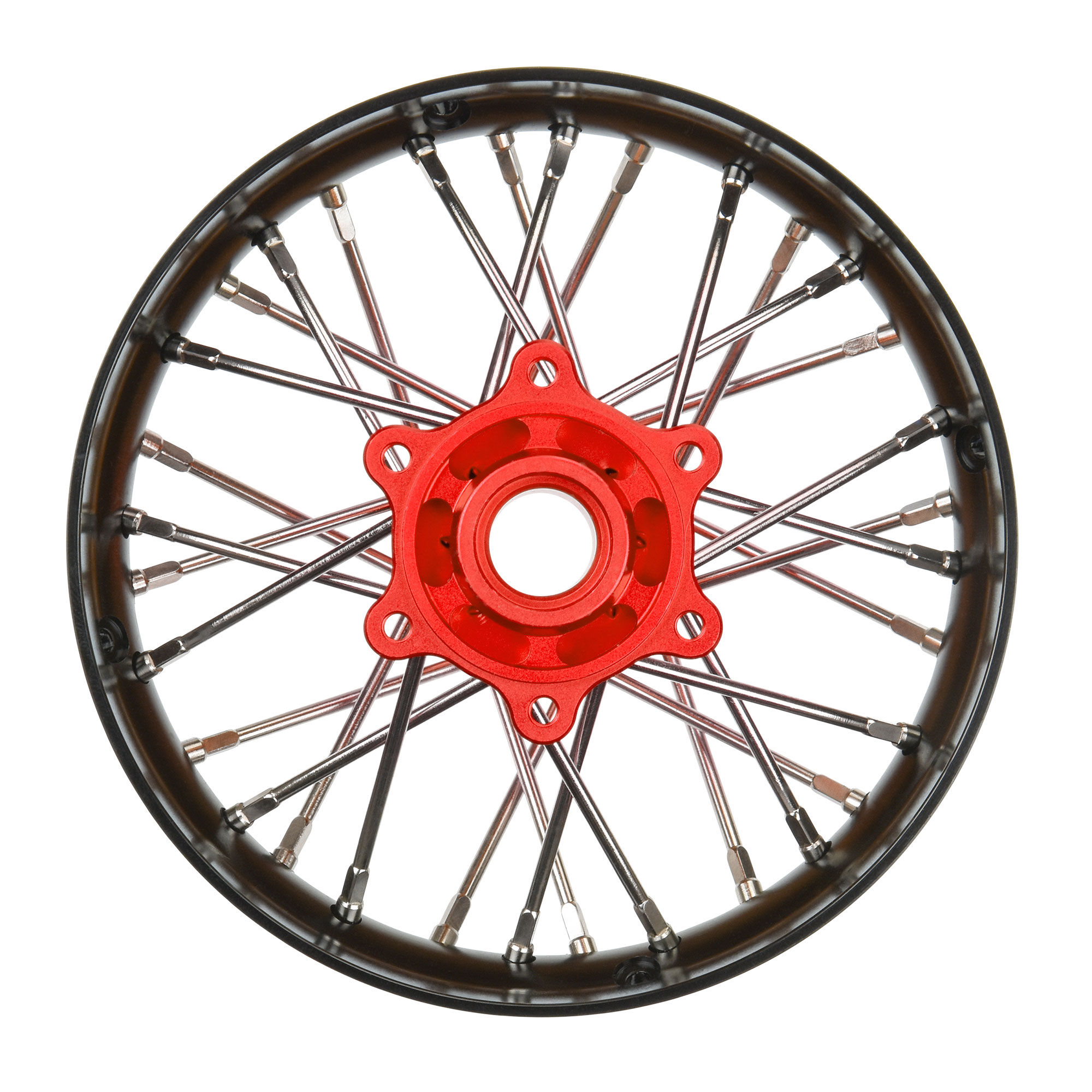Pro-Line Racing 1/4 Pro-Spec Aluminum V2 Bead Rear Wheel Black/Red (1): Promoto-SM
