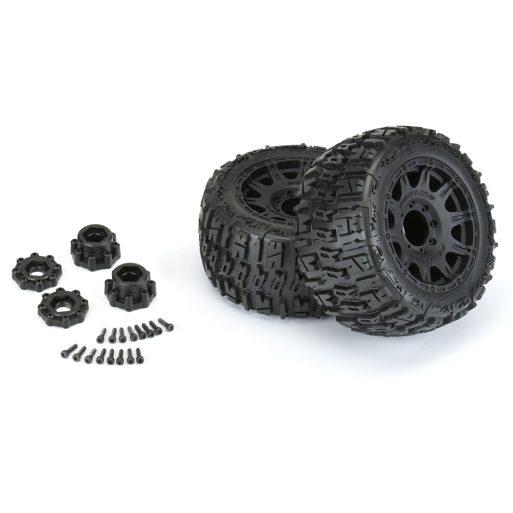 Pro-Line Racing 1/8 Trencher LP F/R 3.8" MT Tires Mounted 17mm Black Raid (2)