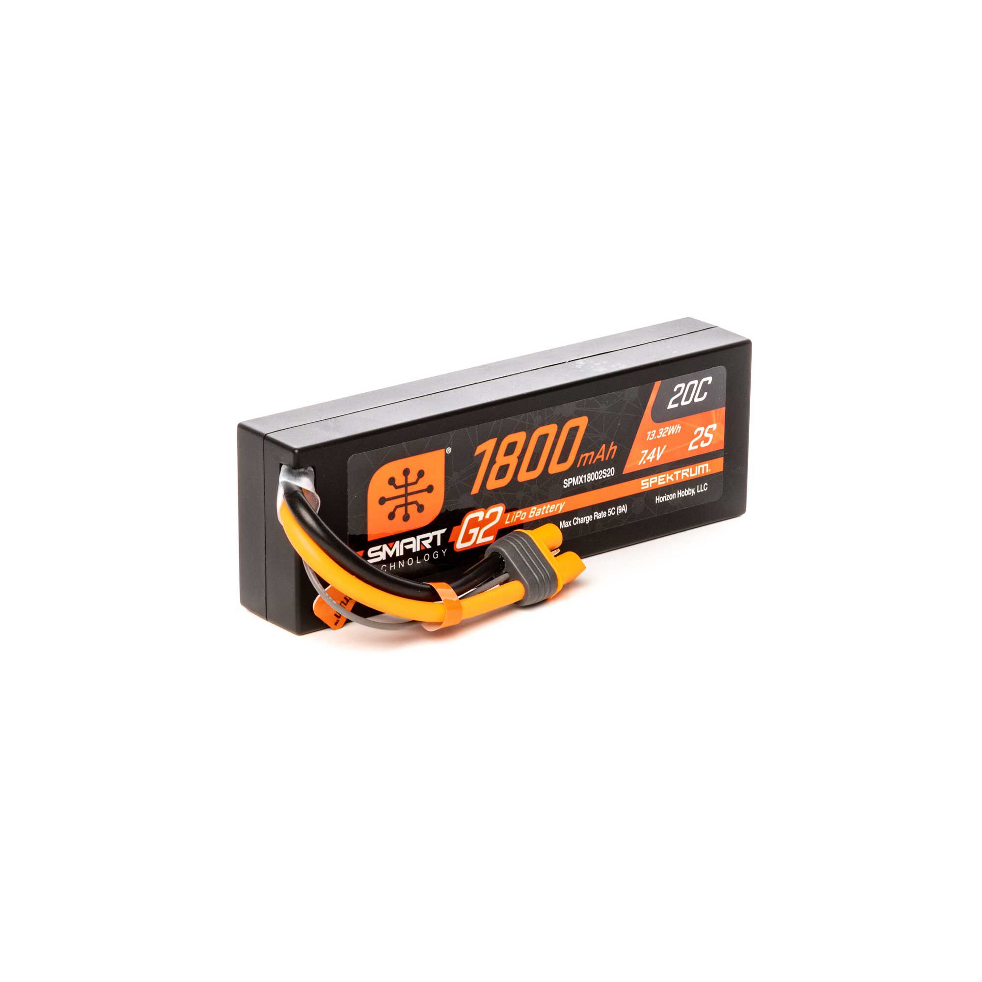 Spektrum Accessories 7.4V 1800mAh 2S 20C Smart G2 LiPo Battery: IC3