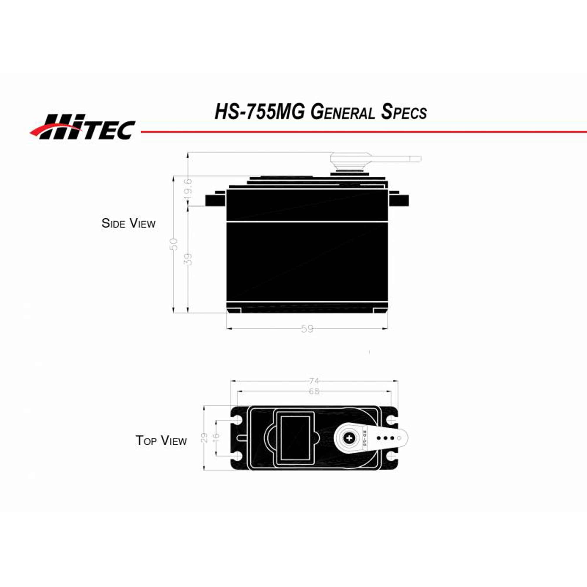 Hitec RCD Inc. HS-755MG Giant Scale Analog Metal Gear Servo