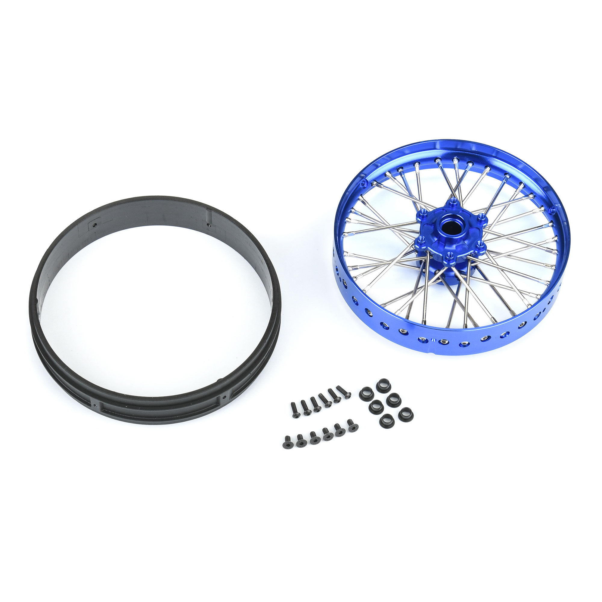 Pro-Line Racing 1/4 Pro-Spec Aluminum V2 Bead Front Wheel Blue/Blue (1): Promoto-MX