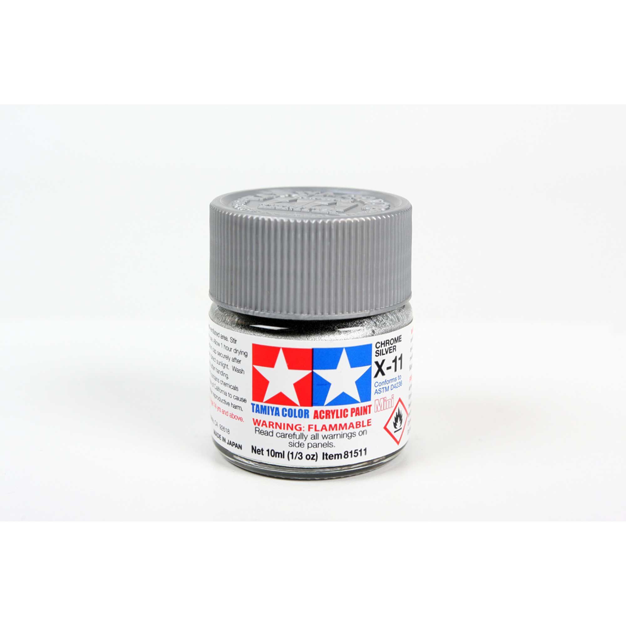 Tamiya Acrylic Mini X11, Chrome Silver