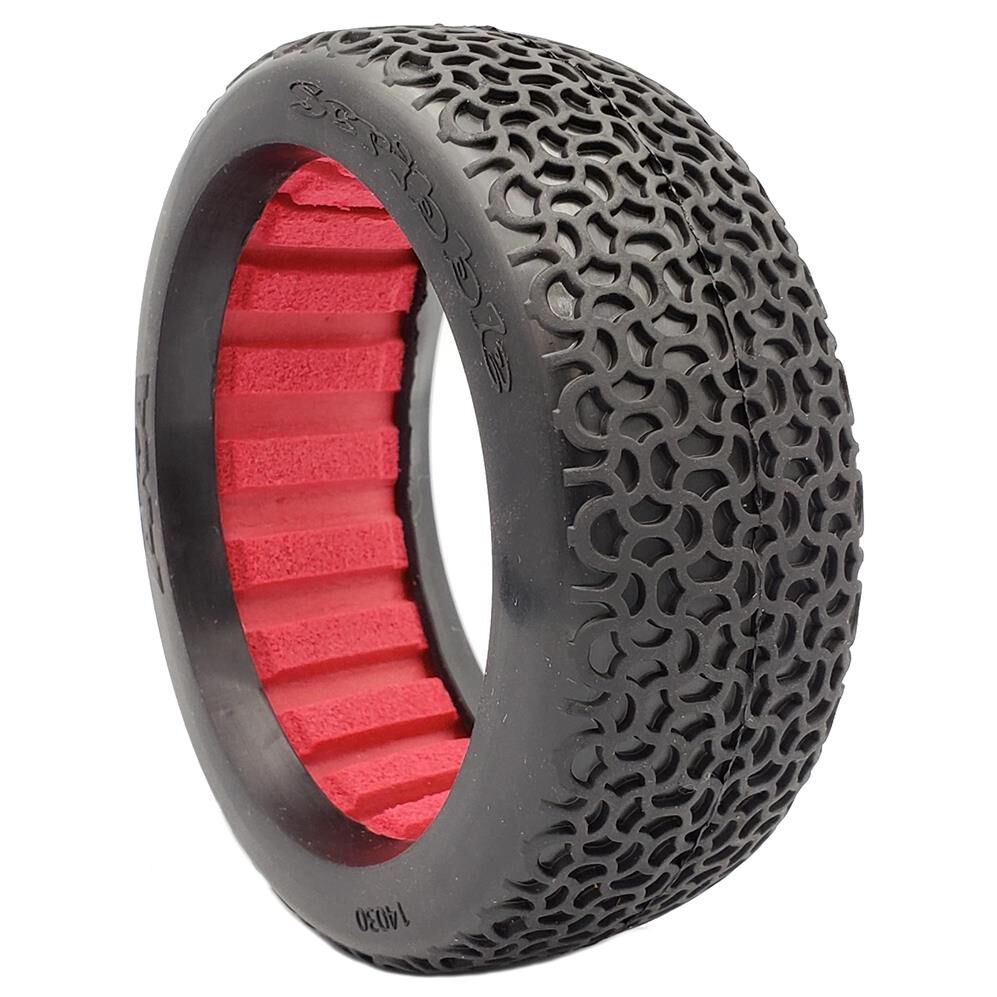 AKA PRODUCTS, INC. 1/8 Scribble Clay Tires, Red Inserts (2): Buggy