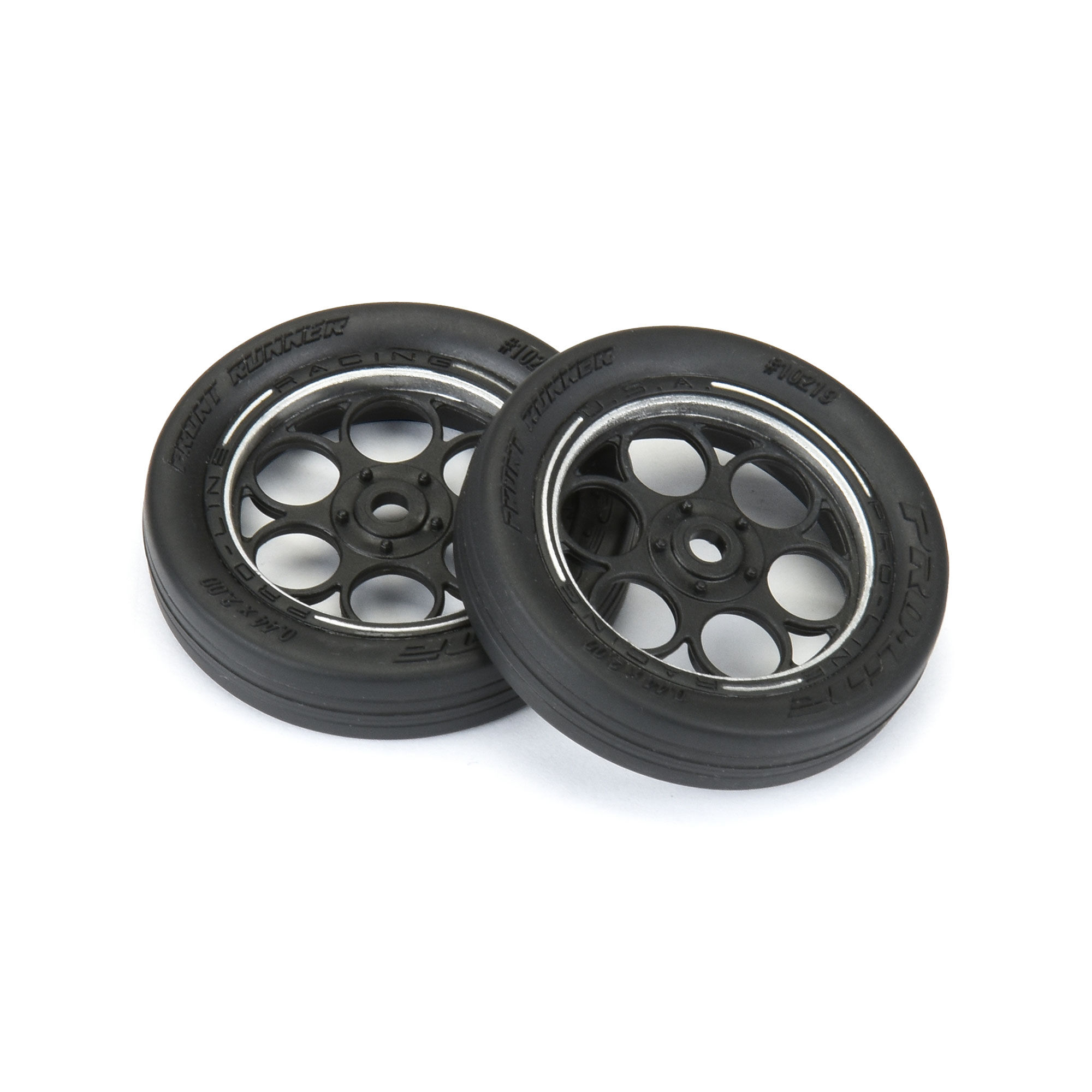 Pro-Line Racing 1/16 Front Runner Front Tires MTD 8mm Black/Silver (2): Mini Drag