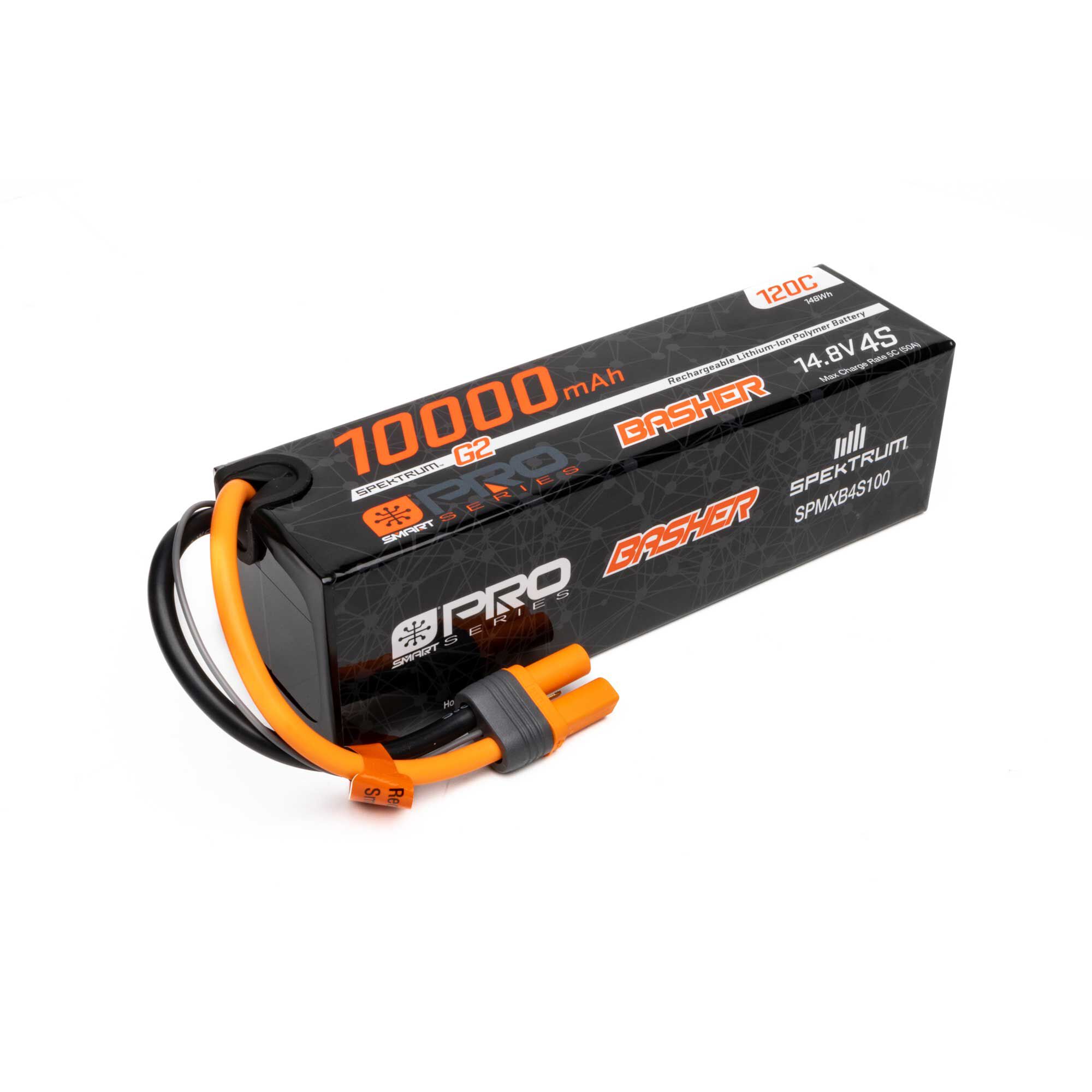 Spektrum Accessories 14.8V 10000mAh 4S 120C Smart G2 Pro Basher LiPo Battery: IC5