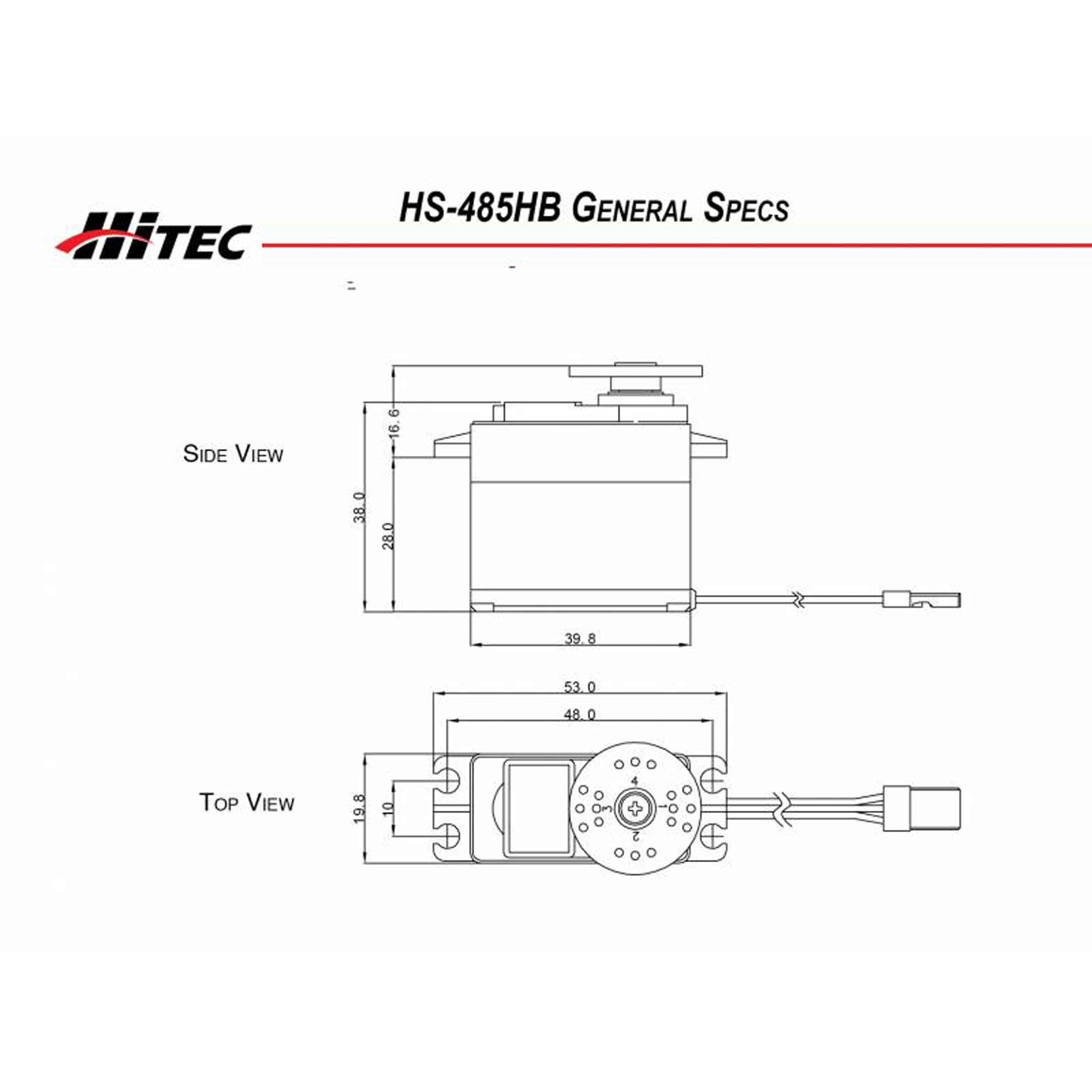 Hitec RCD Inc. HS-485HB Standard Analog Karbonite Gear Aircraft Servo