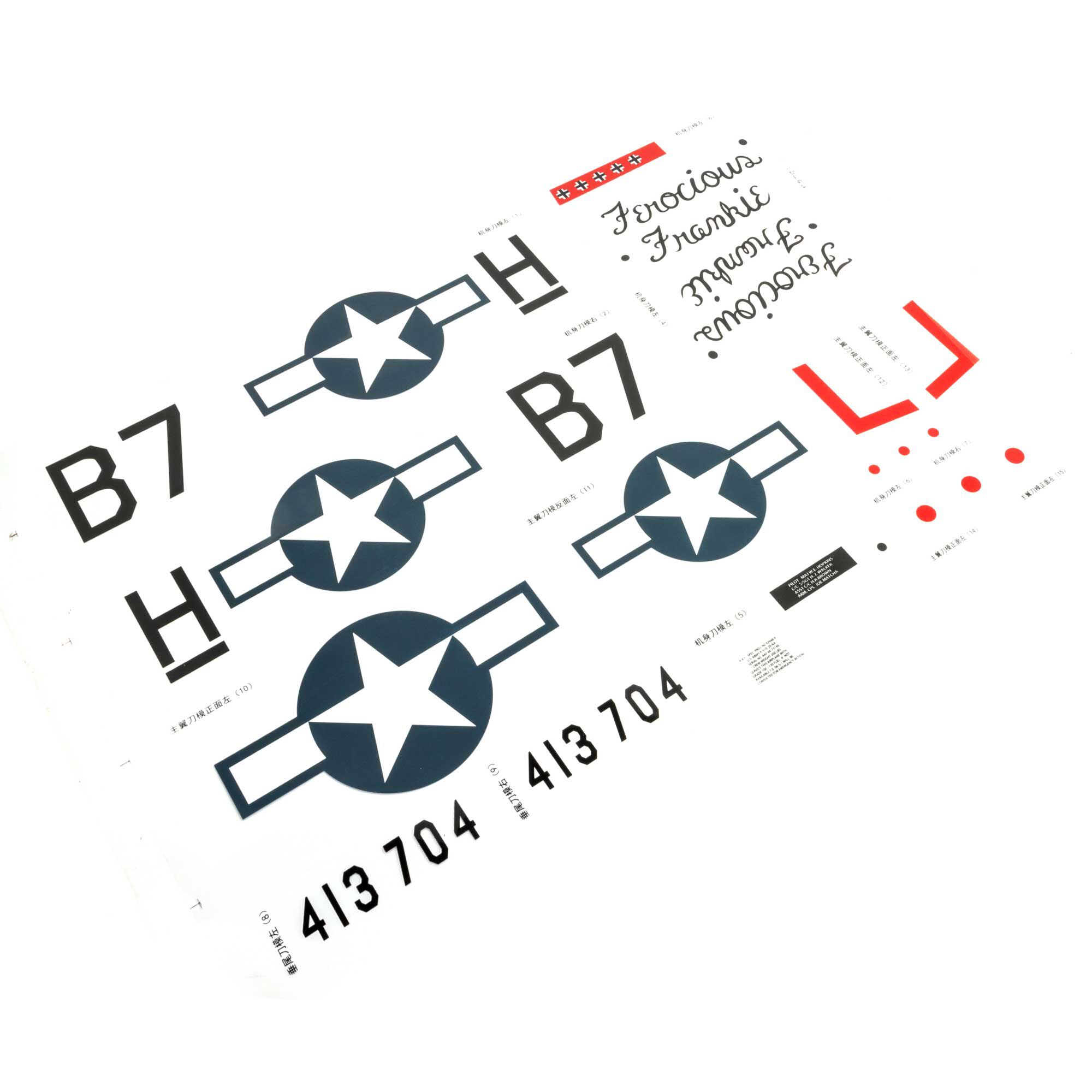 E-flite Decal Sheet: P-51 1.0m