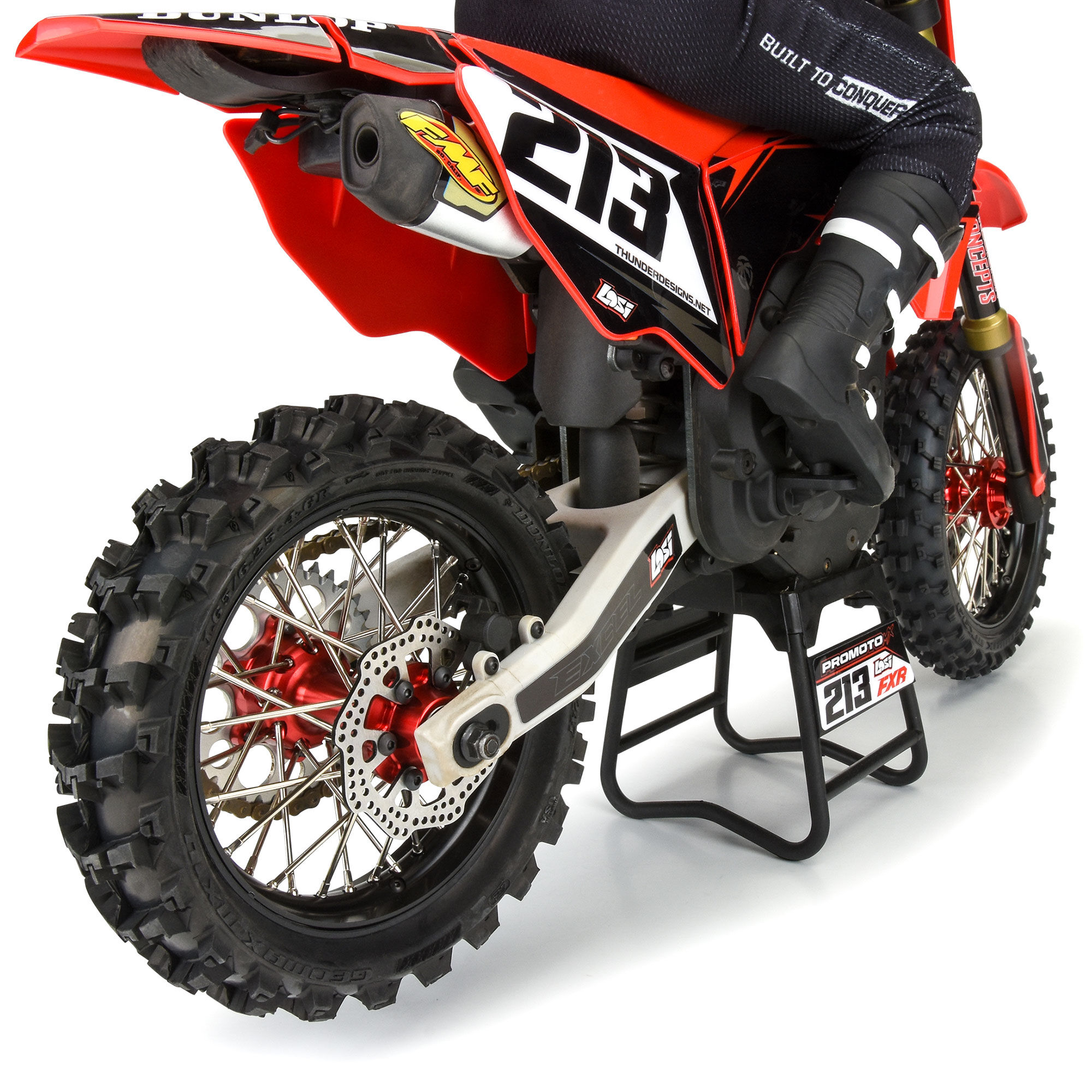 Pro-Line Racing 1/4 Pro-Spec Aluminum V2 Bead Rear Wheel Black/Red (1): Promoto-MX