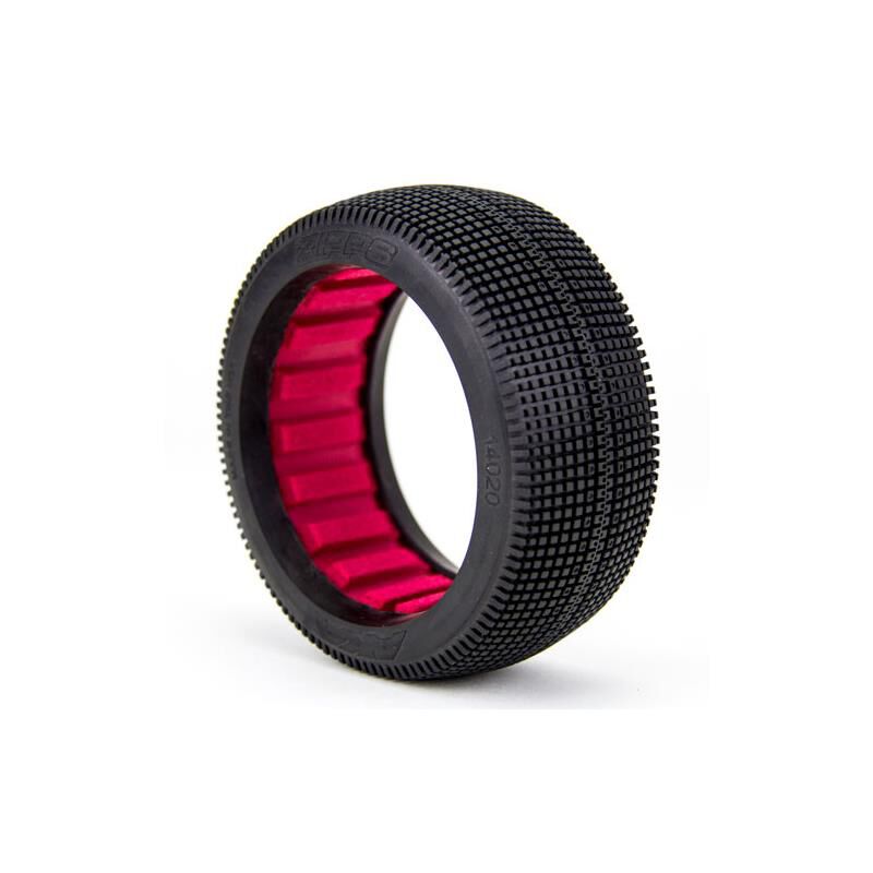 AKA PRODUCTS, INC. 1/8 Zipps Super Soft Tires, Red Inserts (2): Buggy