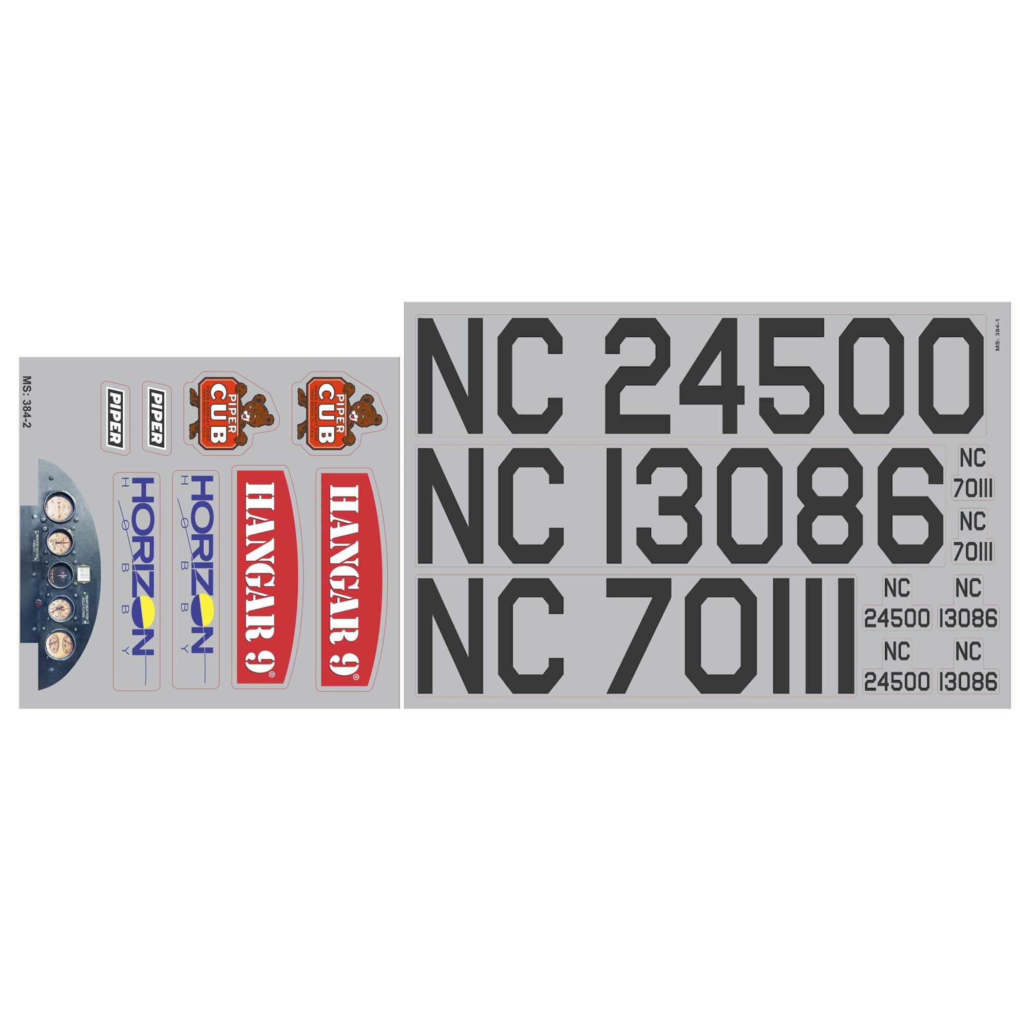 Hangar 9 Decal Sheet: J-3 Cub 10cc, 82.5"