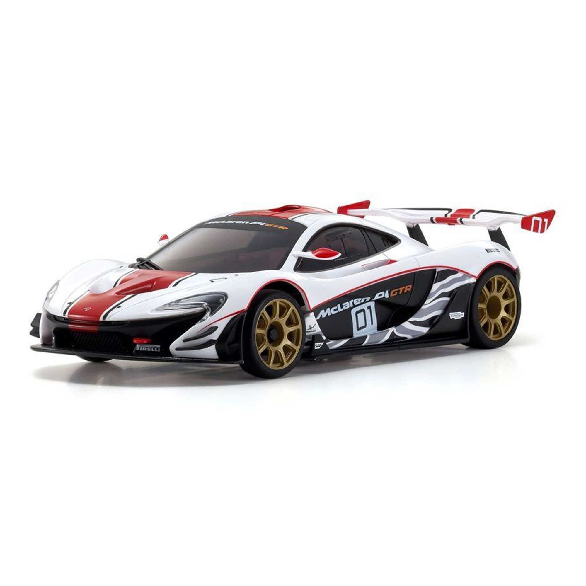 Kyosho 1/28 Mini-Z McLaren P1 GTR RWD On-Road Touring Car RTR, White/Red